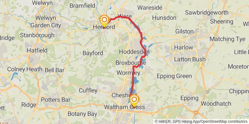 London Green Belt Way stage 12 Map