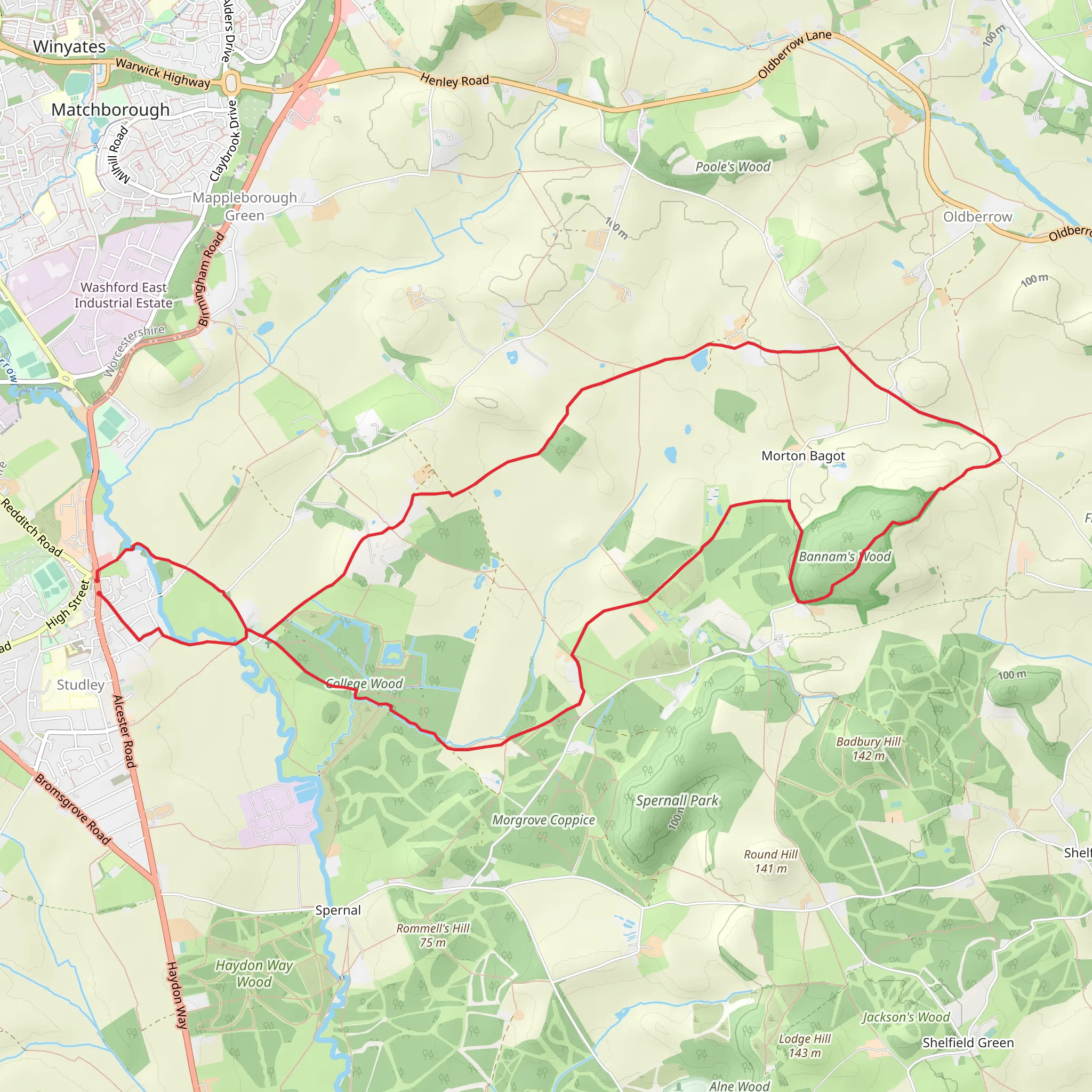 Studley Circular mobile static map