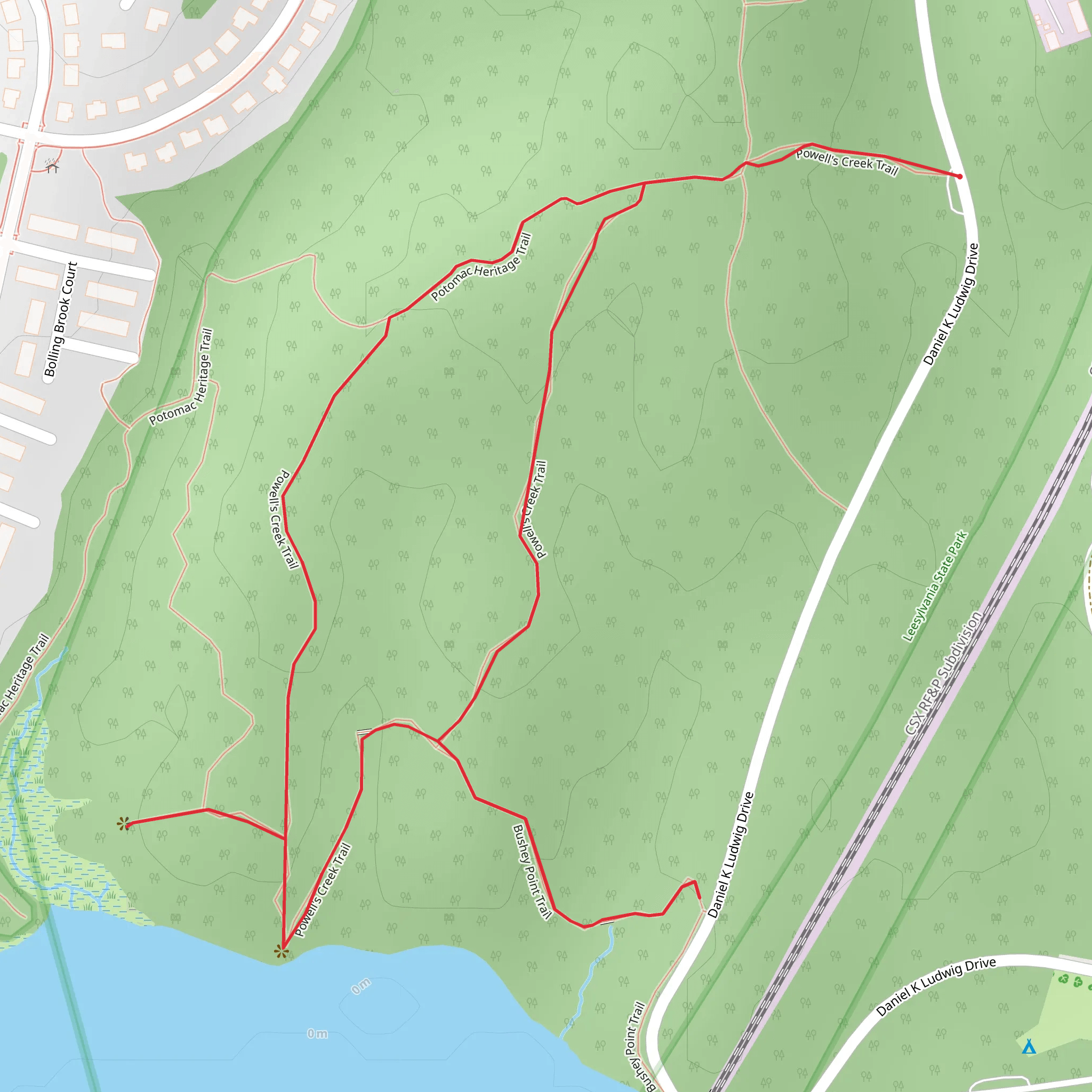 Powells Creek Loop mobile static map