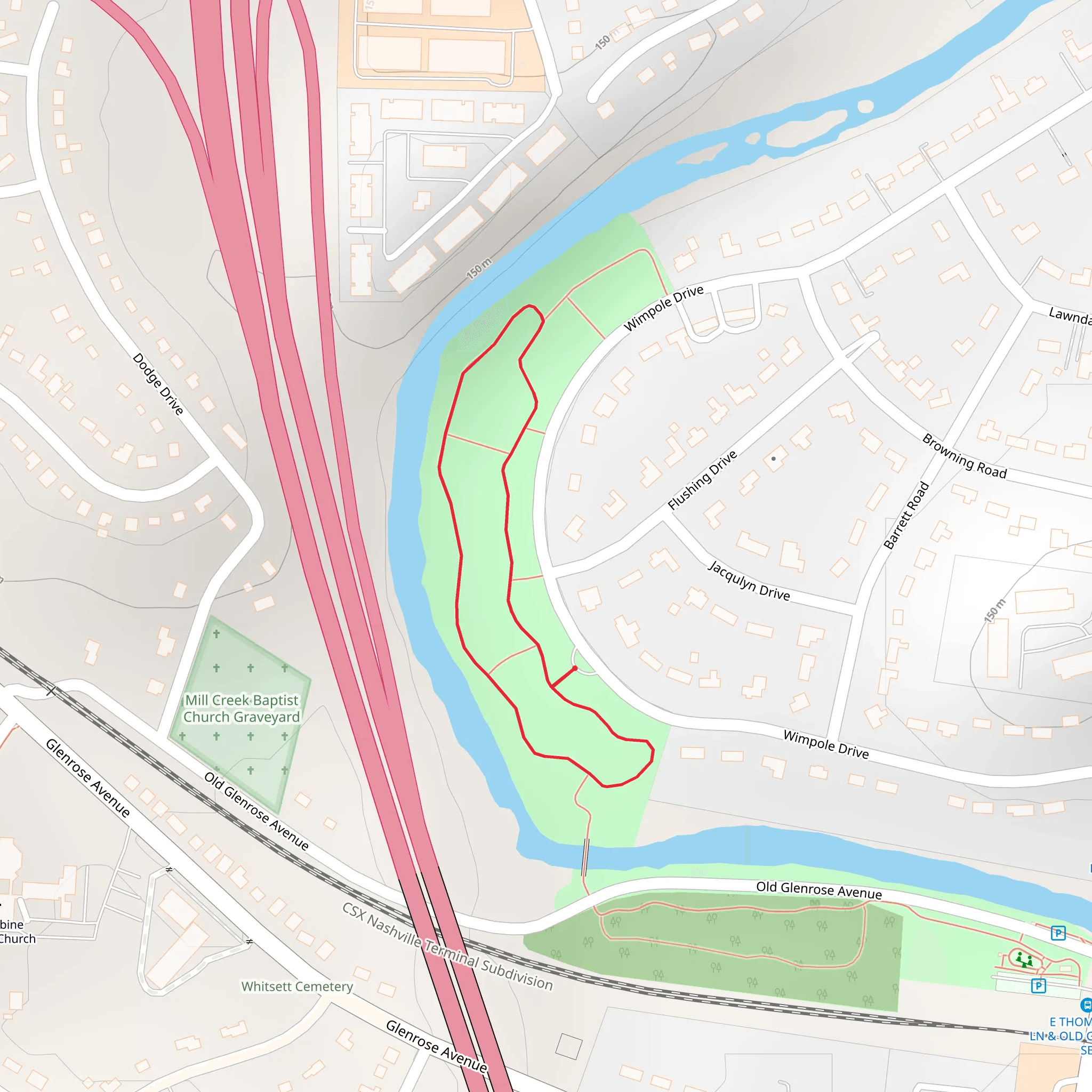 Wimpole Drive Loop mobile static map