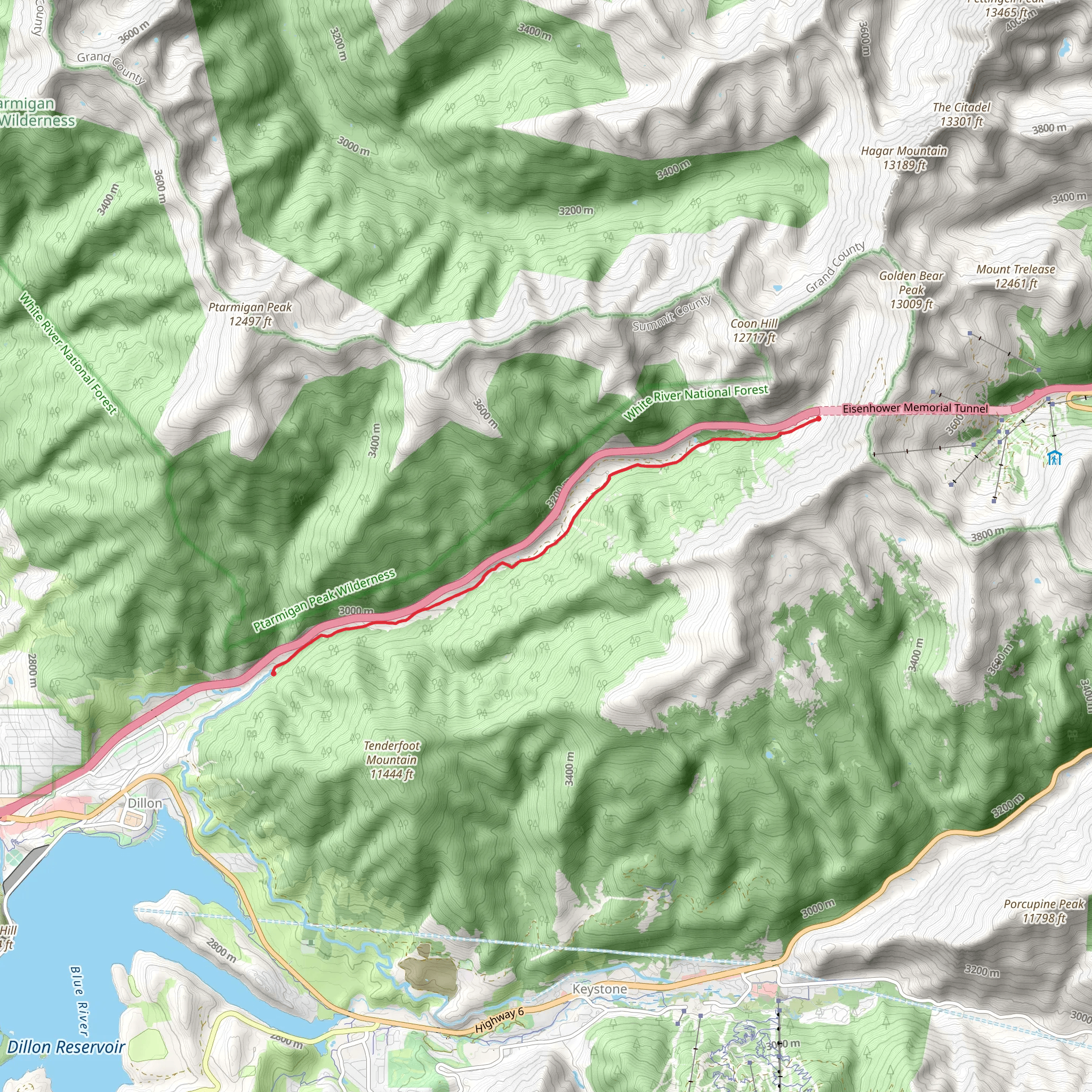 Straight Creek Trail mobile static map