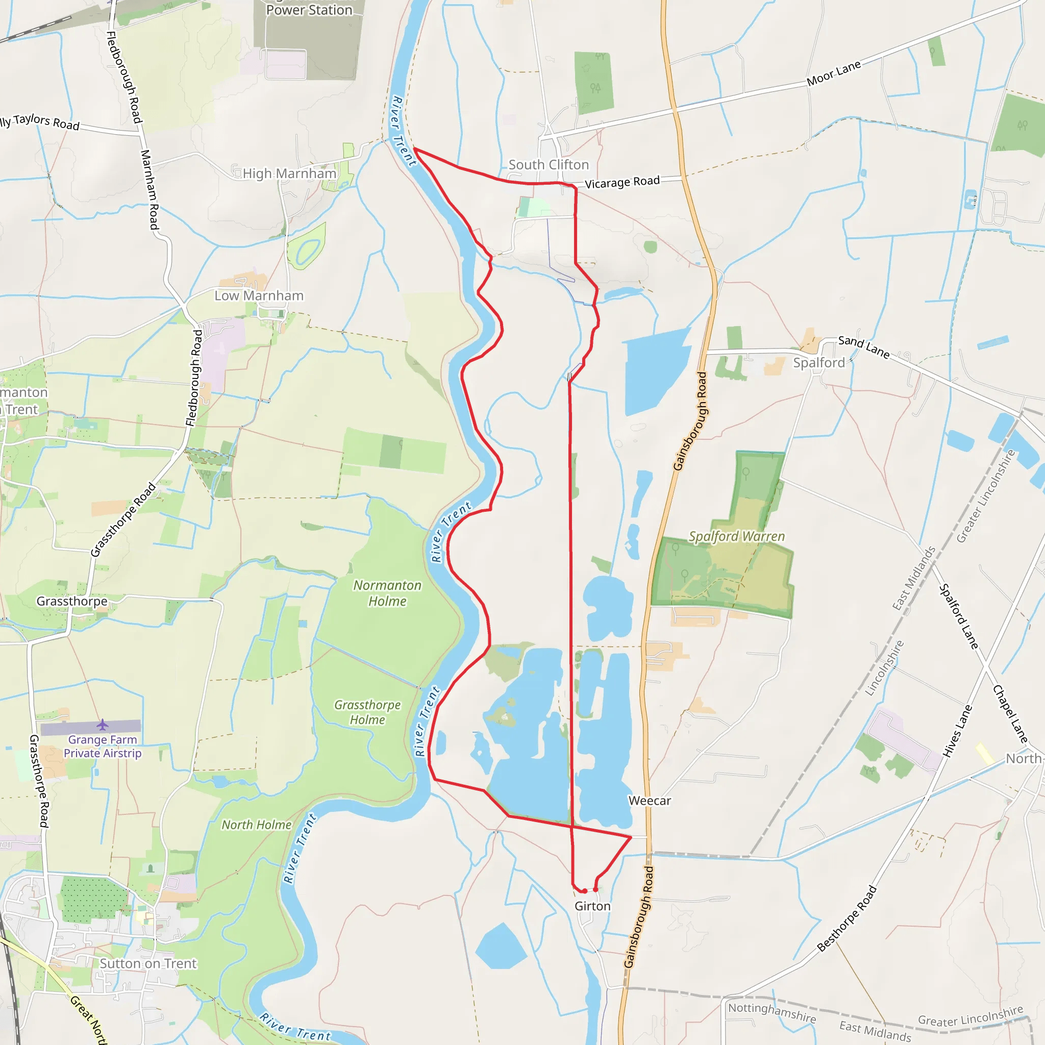 Lake in Girton Country Park mobile static map