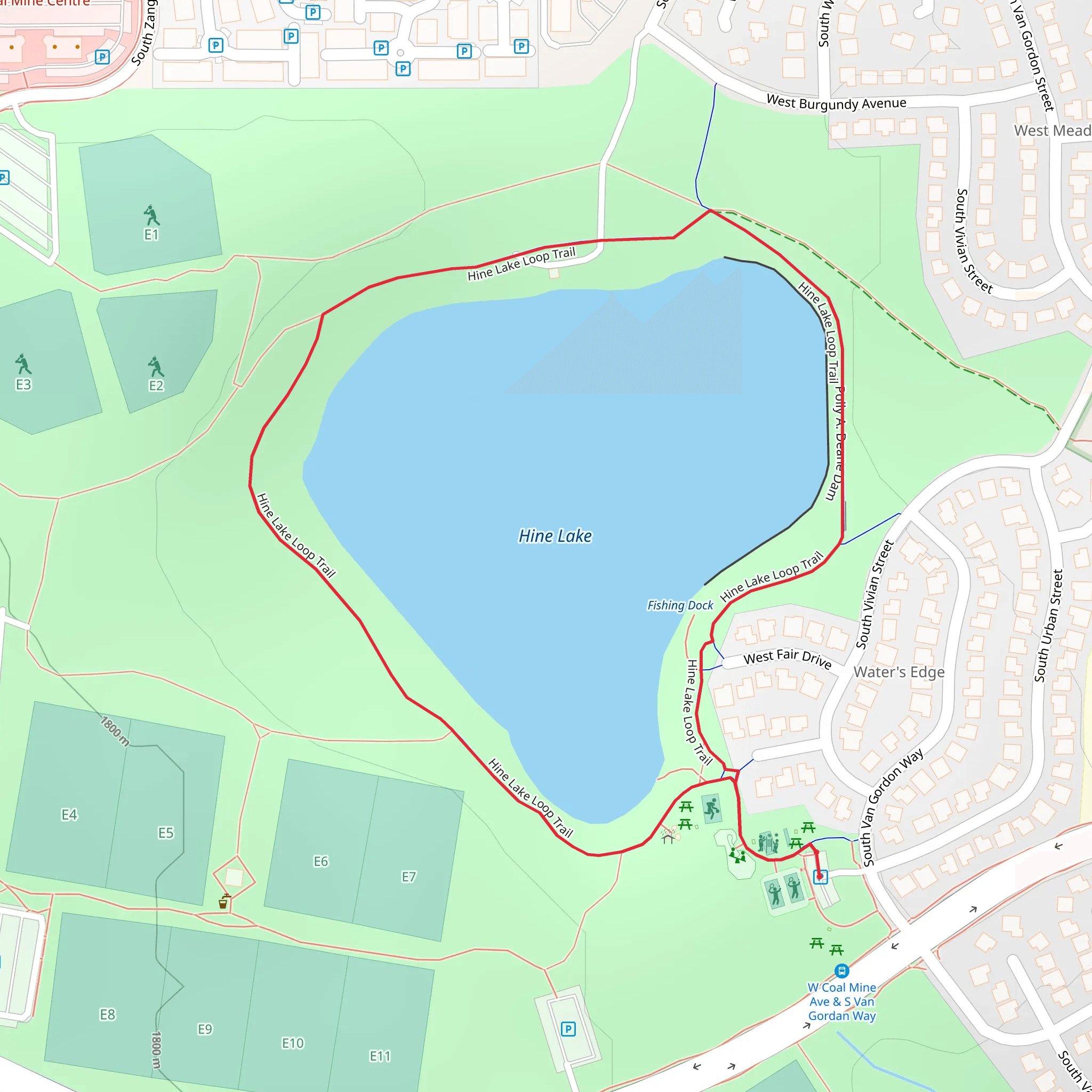 Hine Lake Loop mobile static map