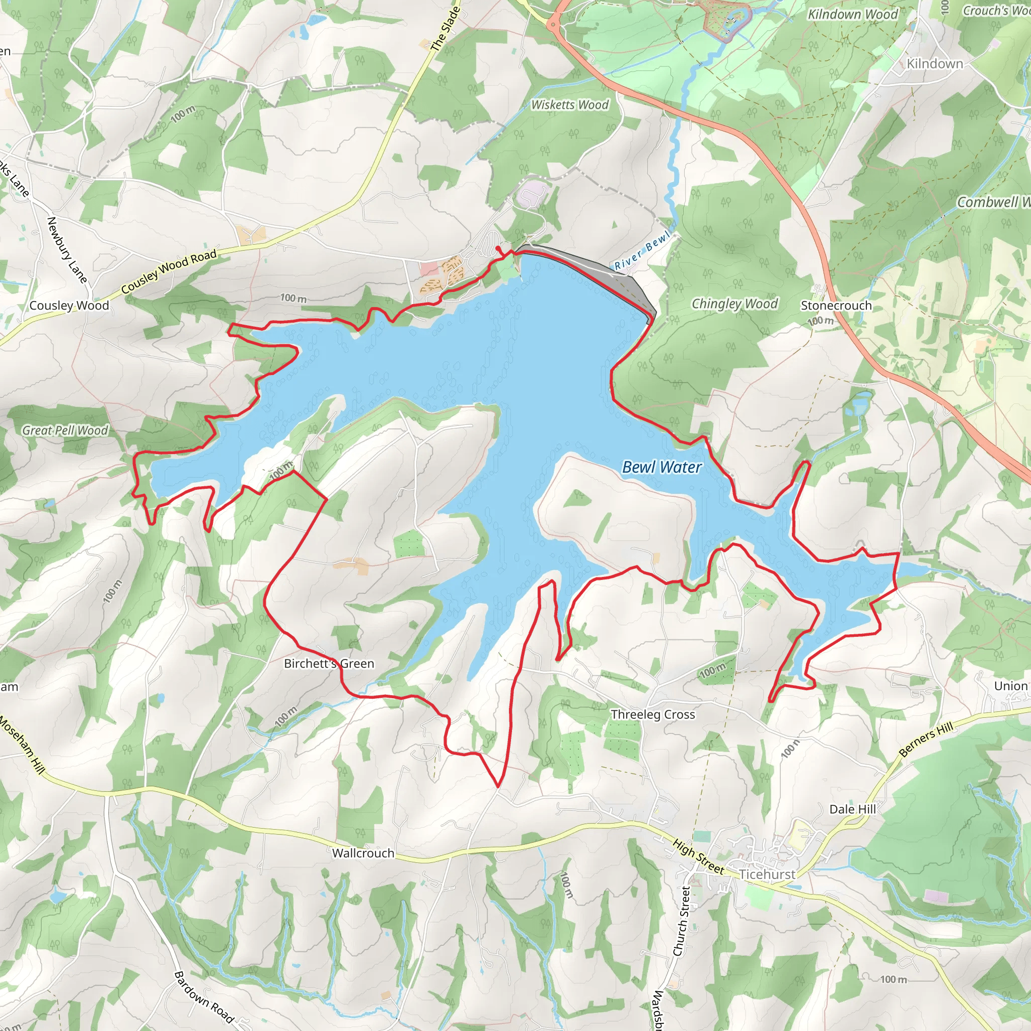 Bewl Water Loop mobile static map