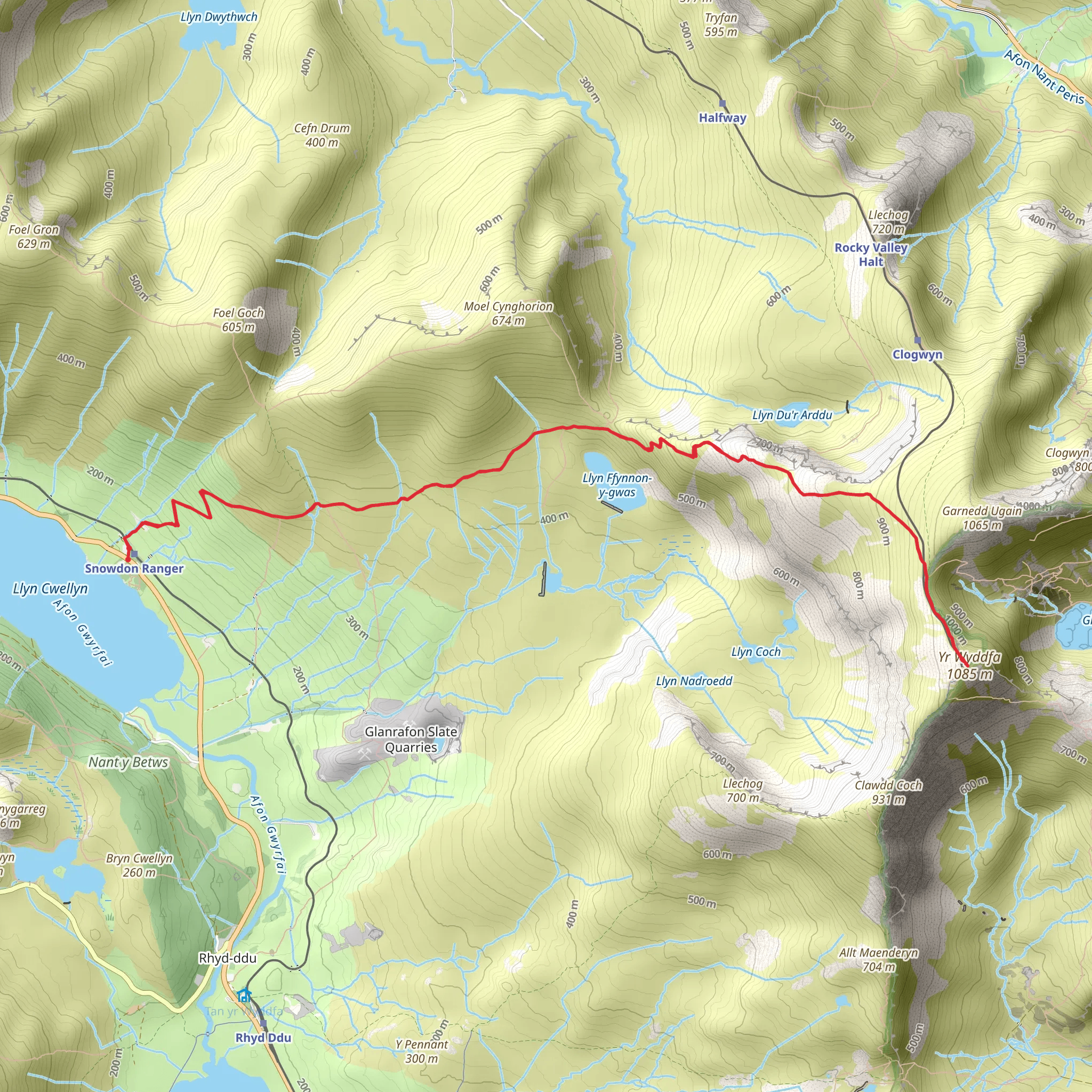 Snowdon Ranger Path mobile static map