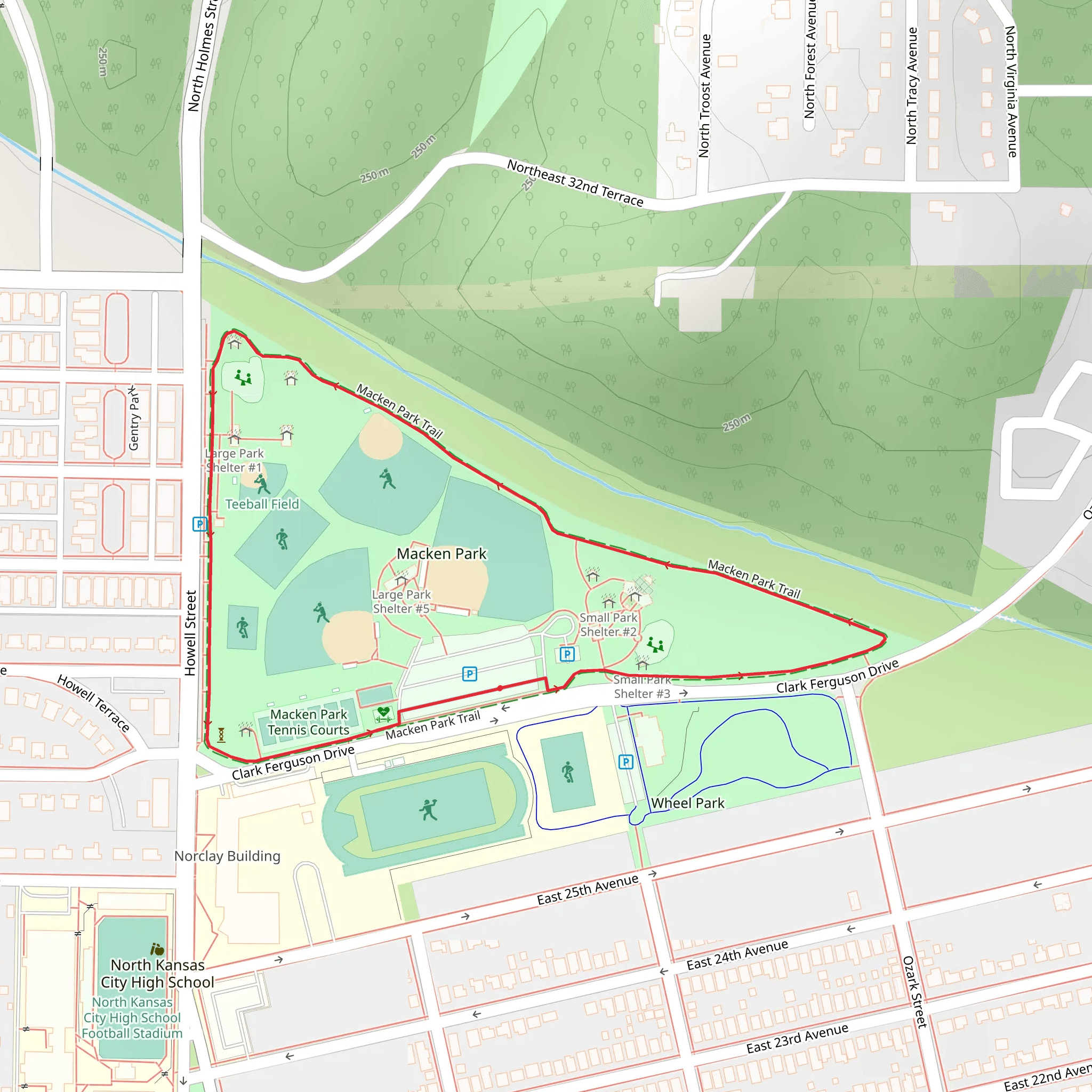 Teeball Field Loop mobile static map