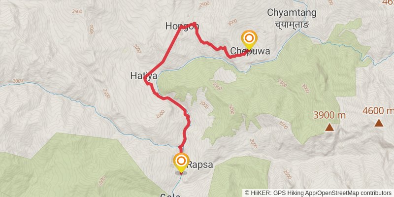 Great Himalayan Trail stage 12 Map