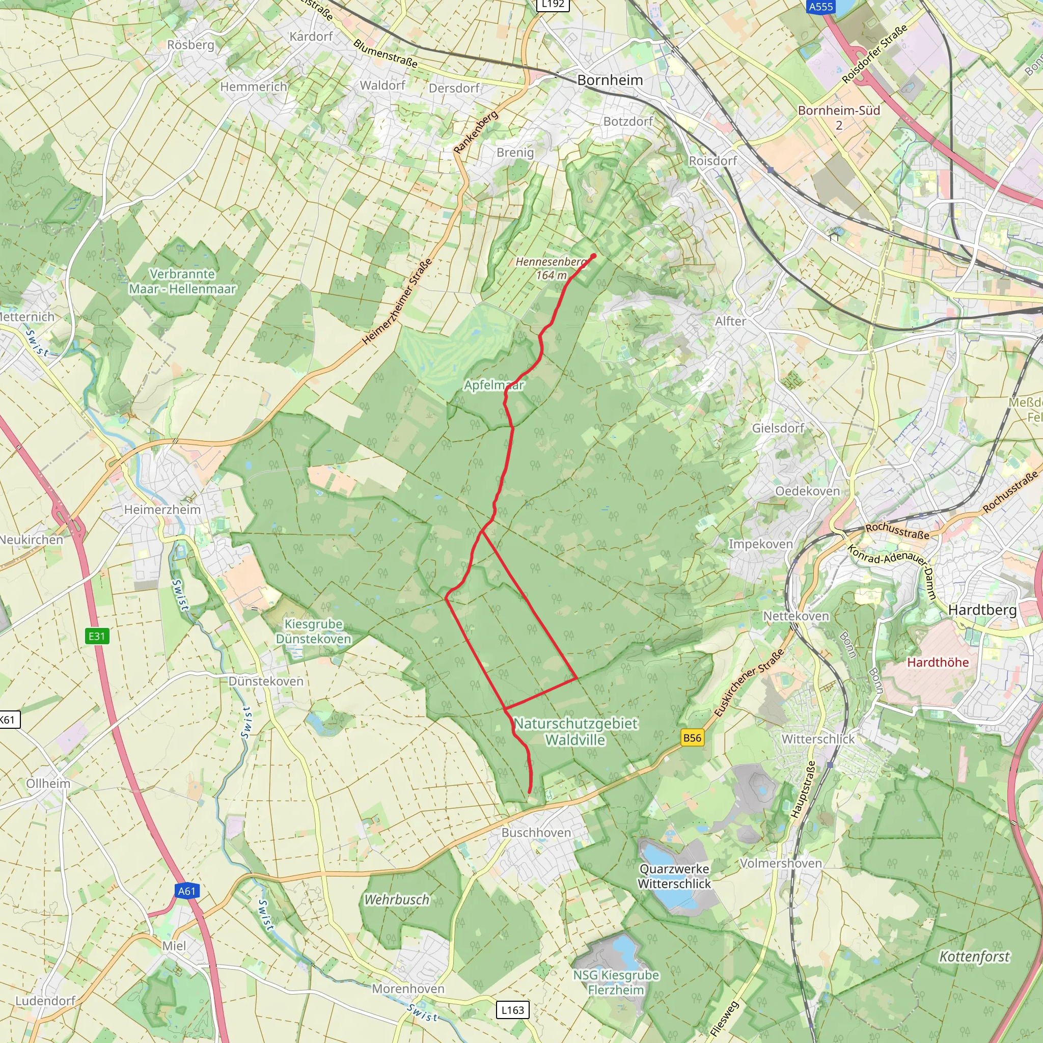 Naturschutzgebiet Waldville Loop mobile static map