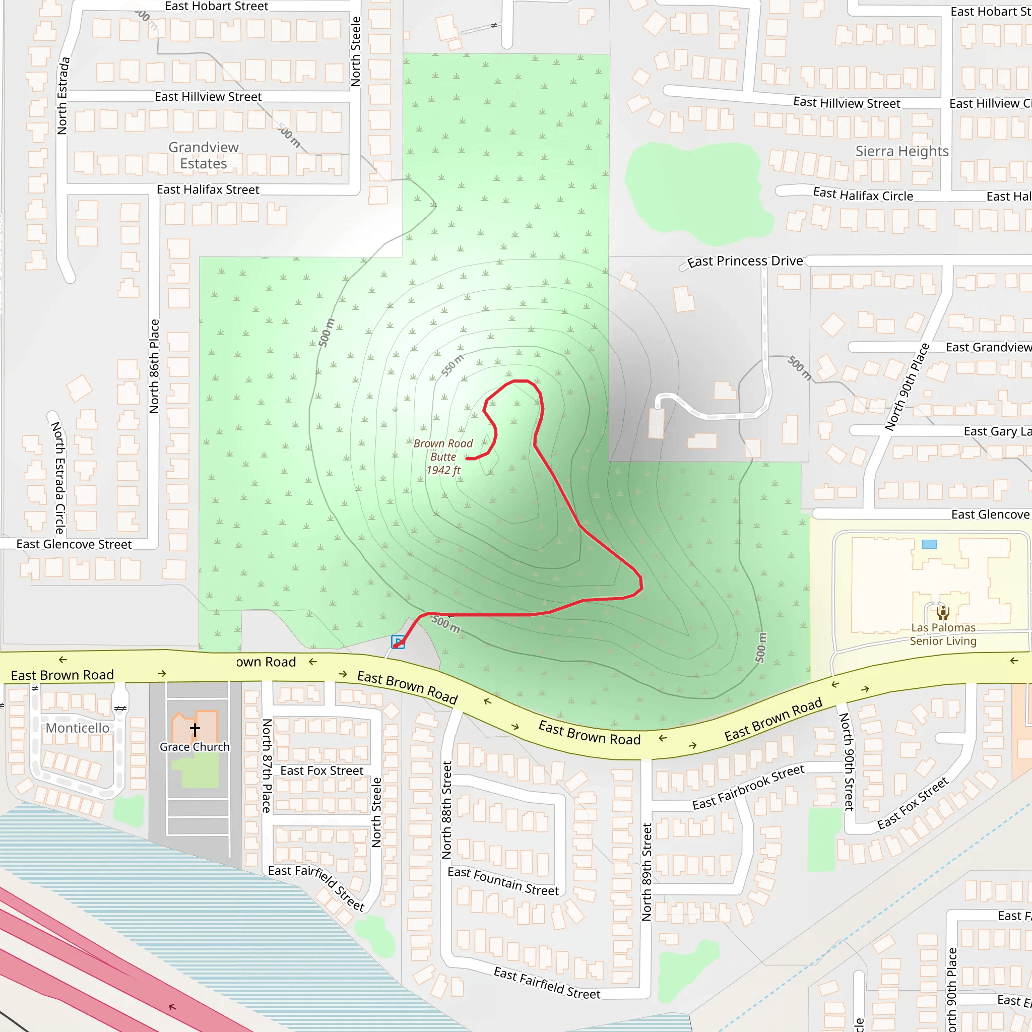 Brown Road Butte mobile static map
