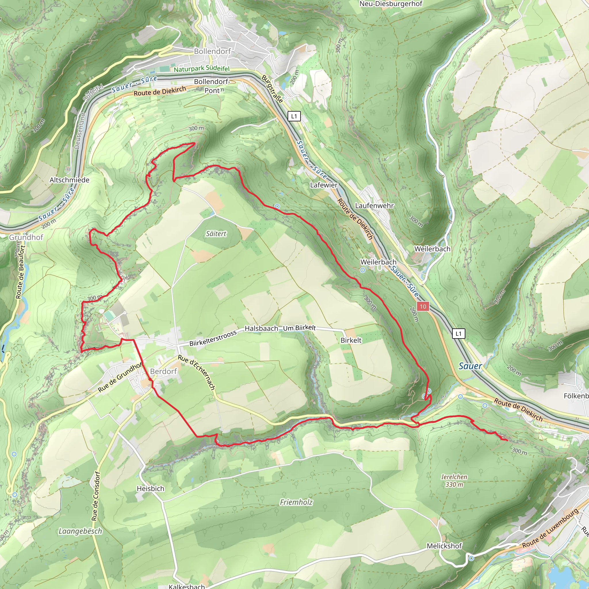 Berdorf Circular Walk mobile static map