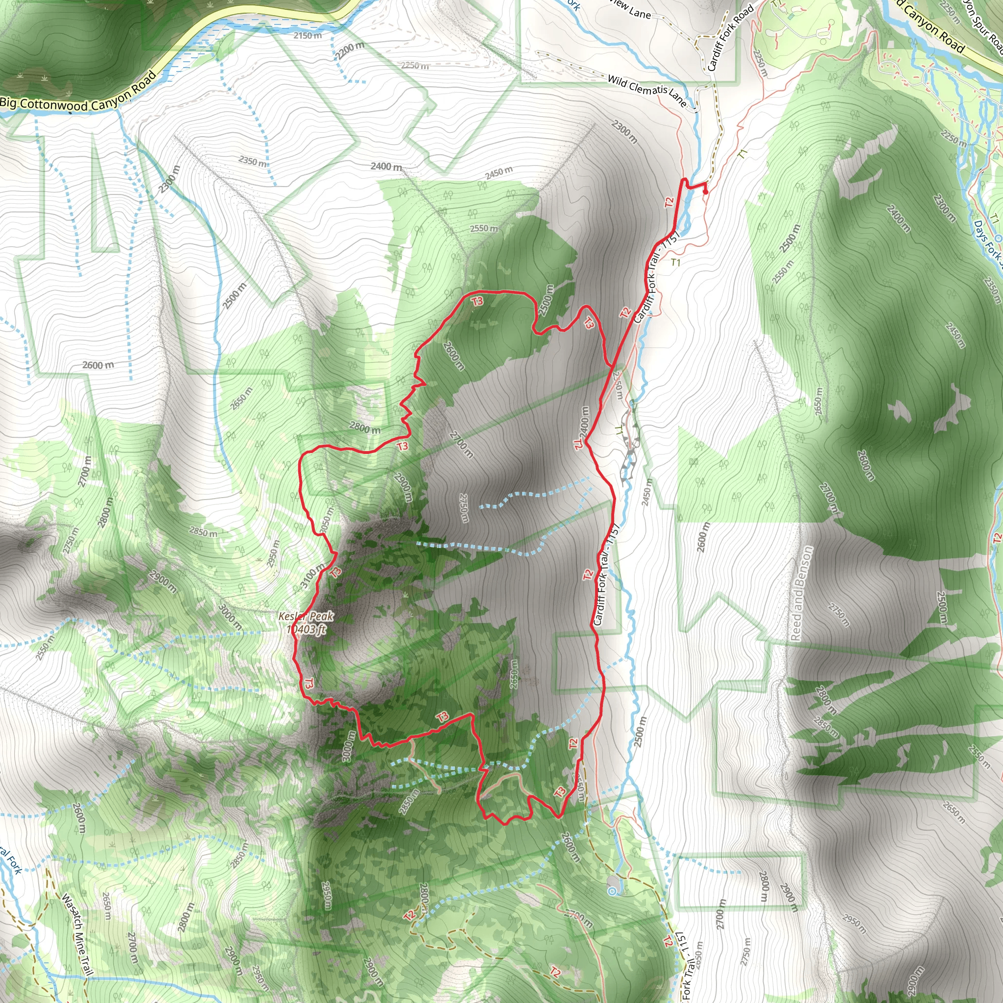 Kesler Peak Trail and Relsek Trail mobile static map