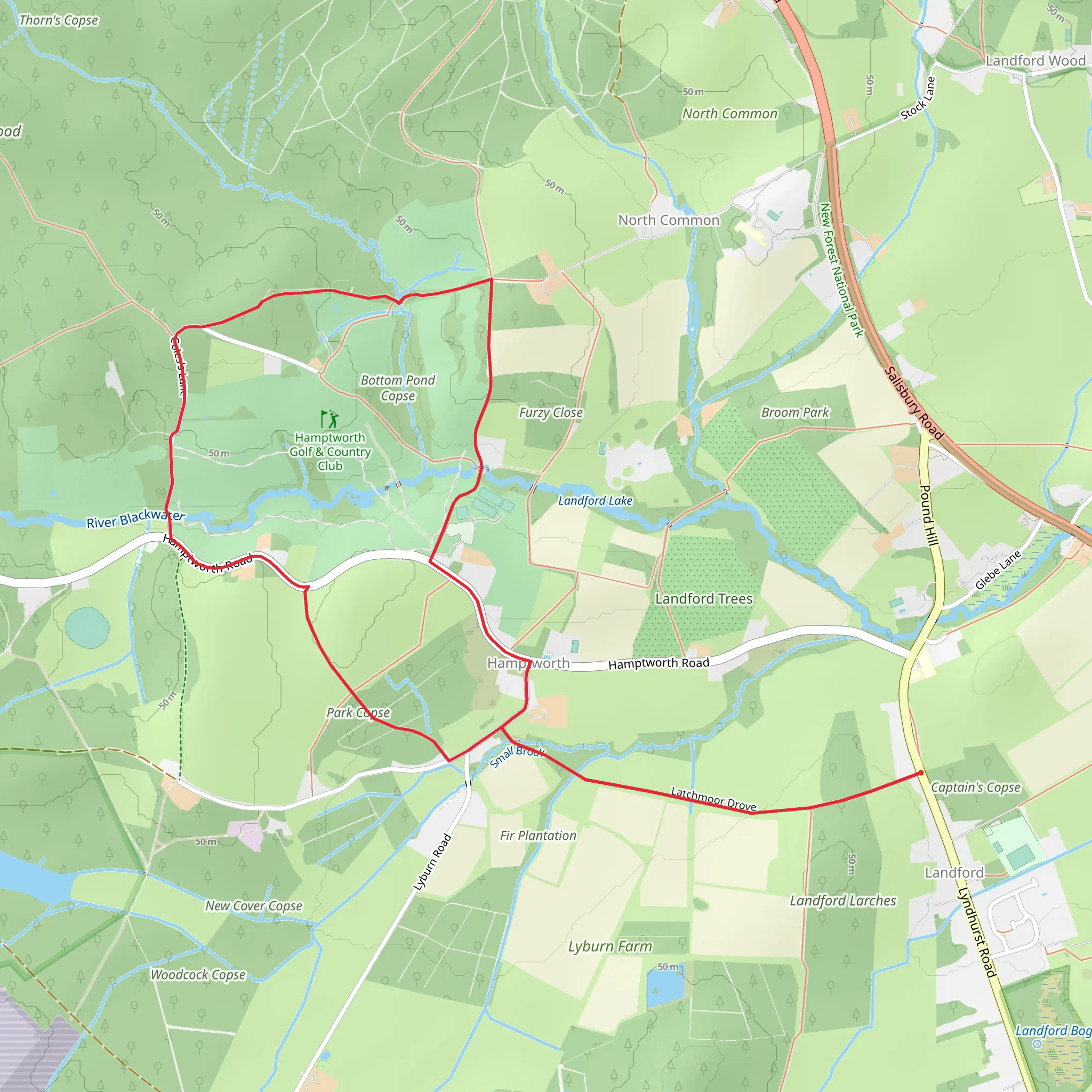 Hamptworth Loop mobile static map