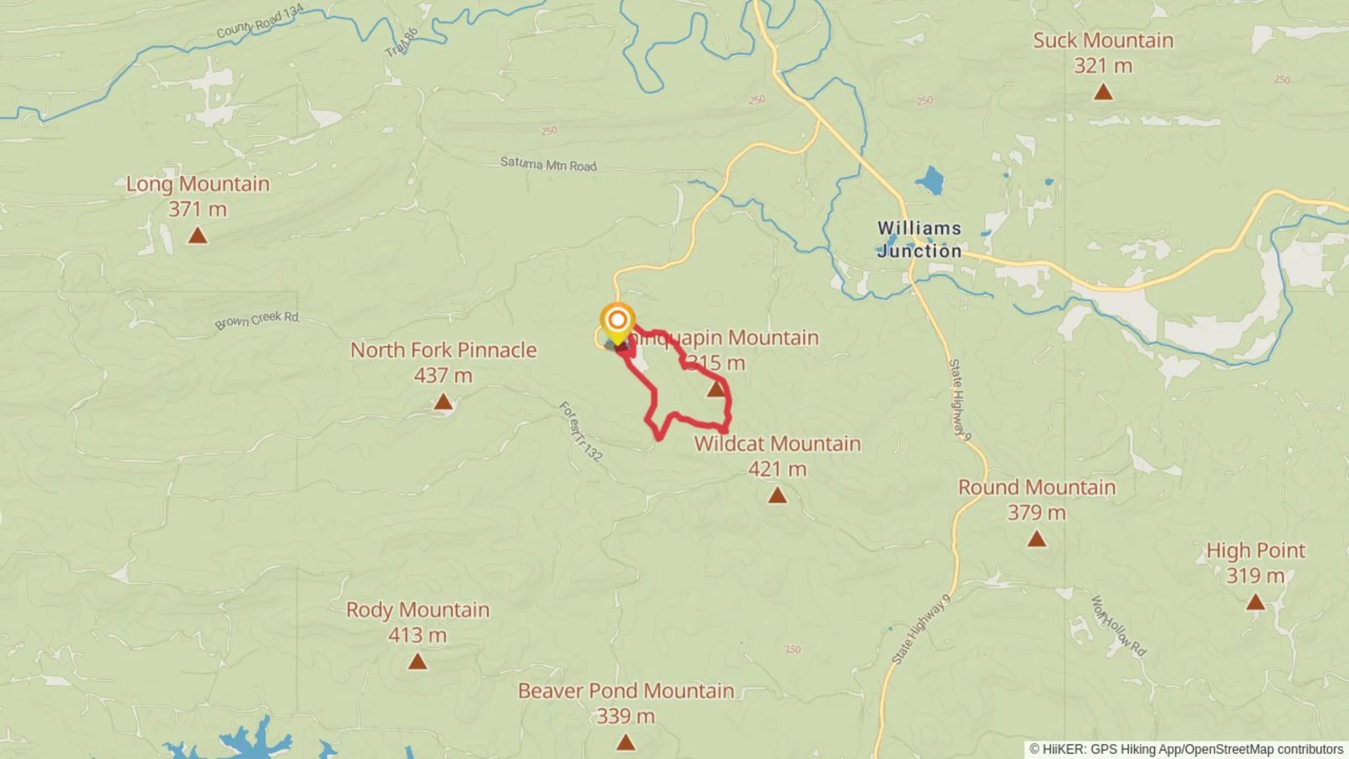 An image depicting the trail Lake Sylvia and Ouachita Loop Trail and its surrounding area.