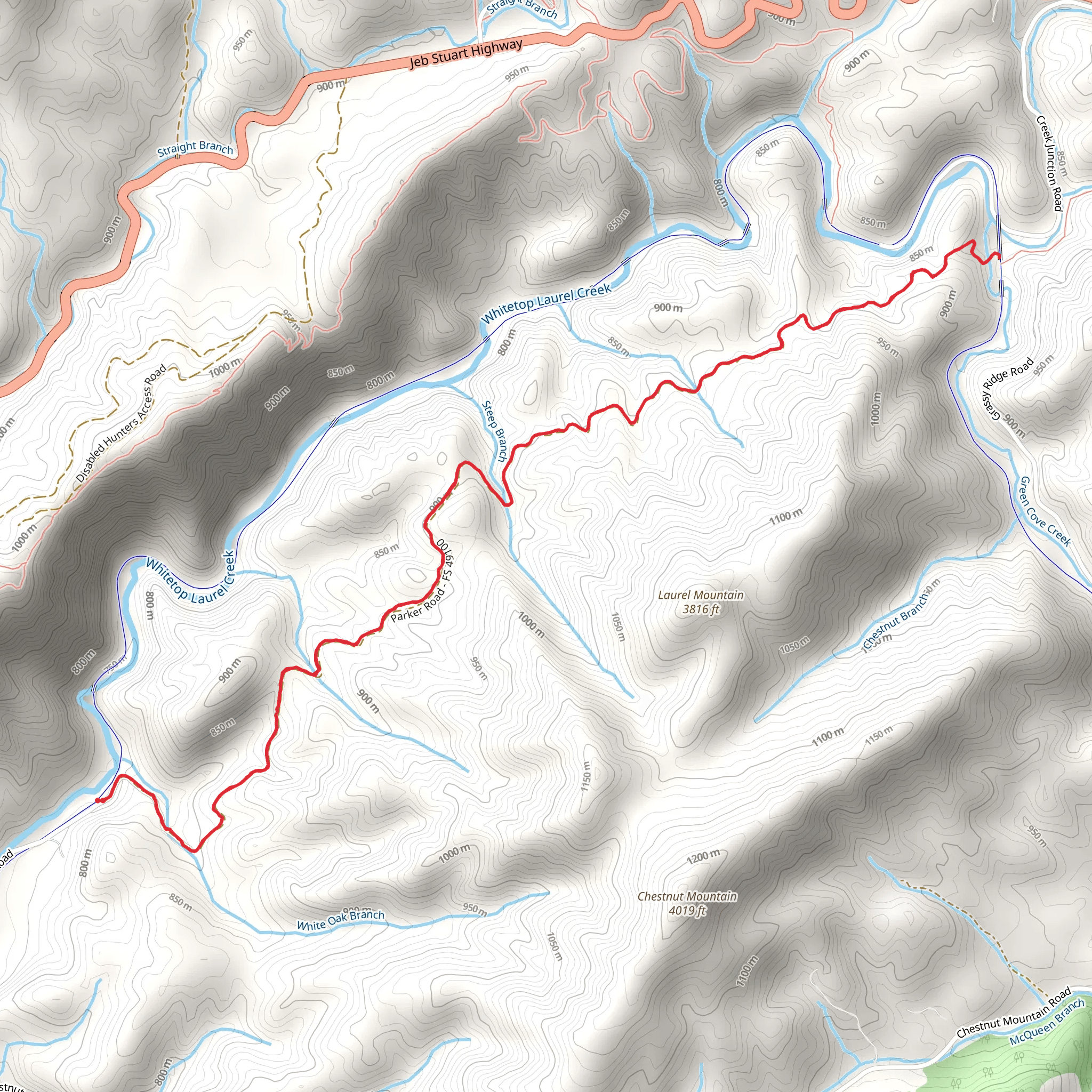 Taylors Valley Trail mobile static map