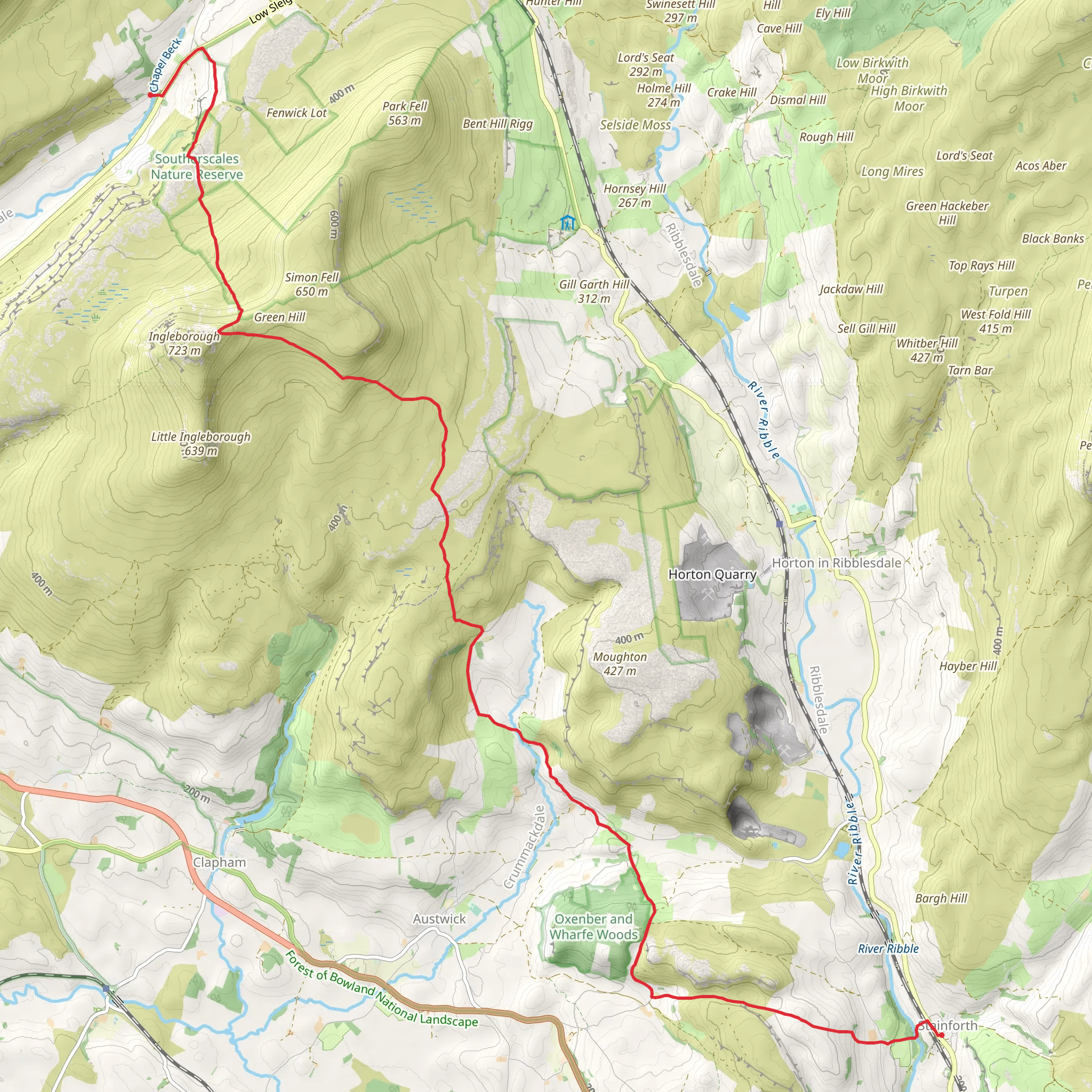 Stainforth to Chapel le Dale Walk mobile static map