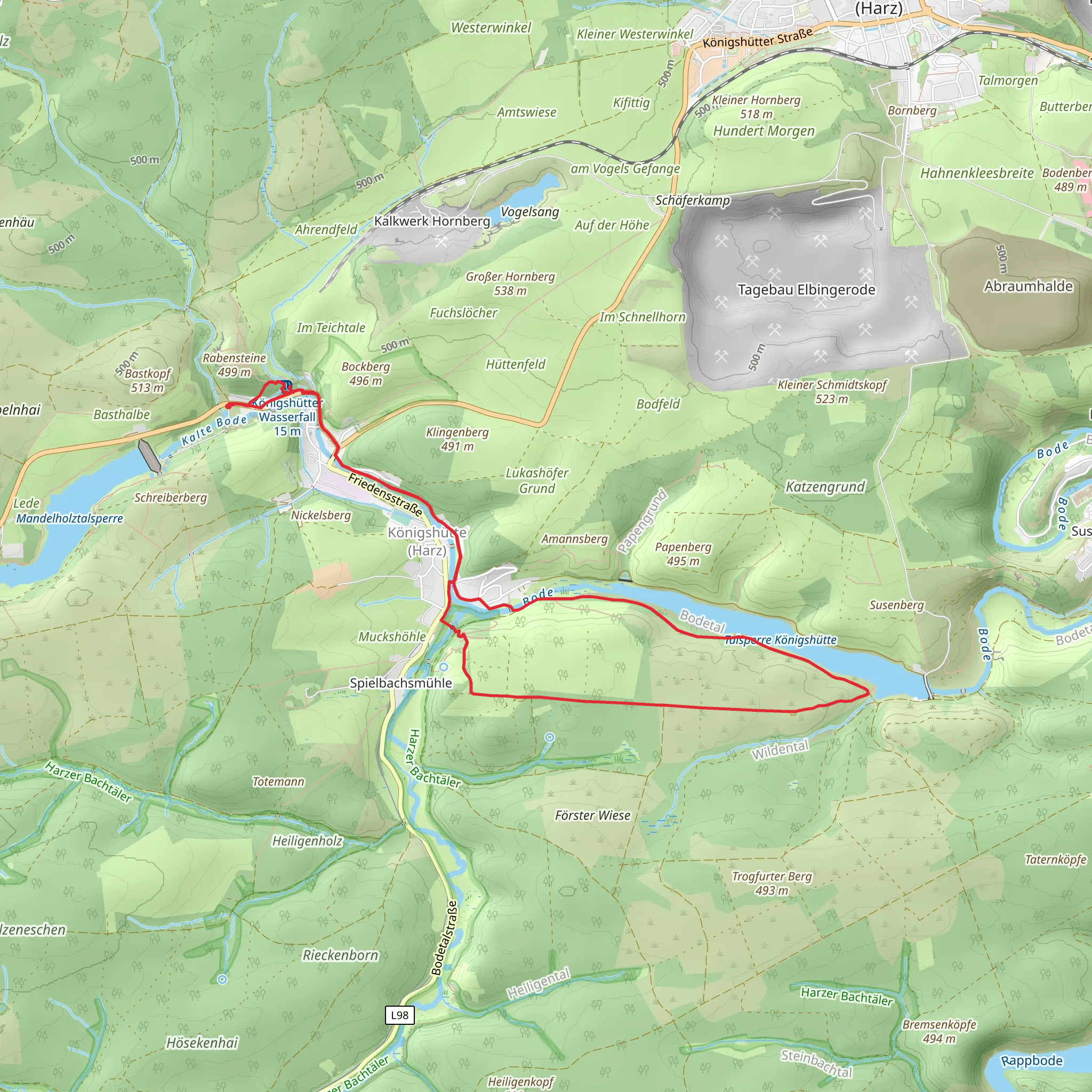 Talsperre Koenigshuette and Talsperrenblick Loop mobile static map