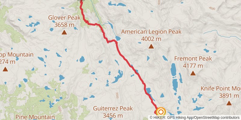 Wind River Highline Traverse stage 5 Map