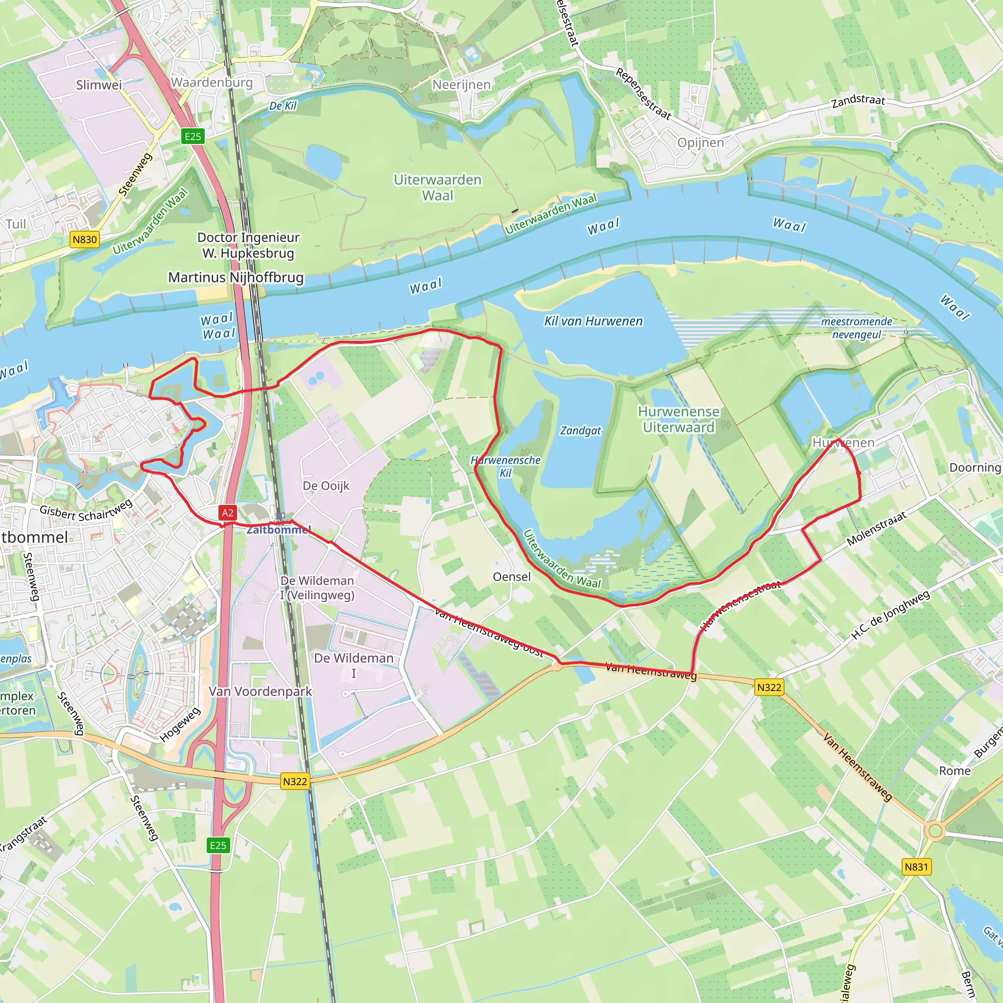 Hurwenensche Kil via Maarten van Rossumpad and Van Heemstraweg Oost mobile static map