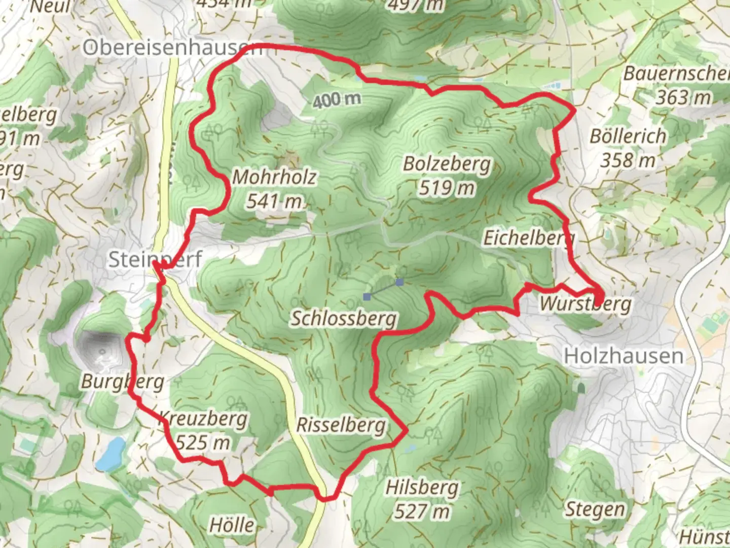 An image depicting the trail Extratour Steinperfer Runde and its surrounding area.