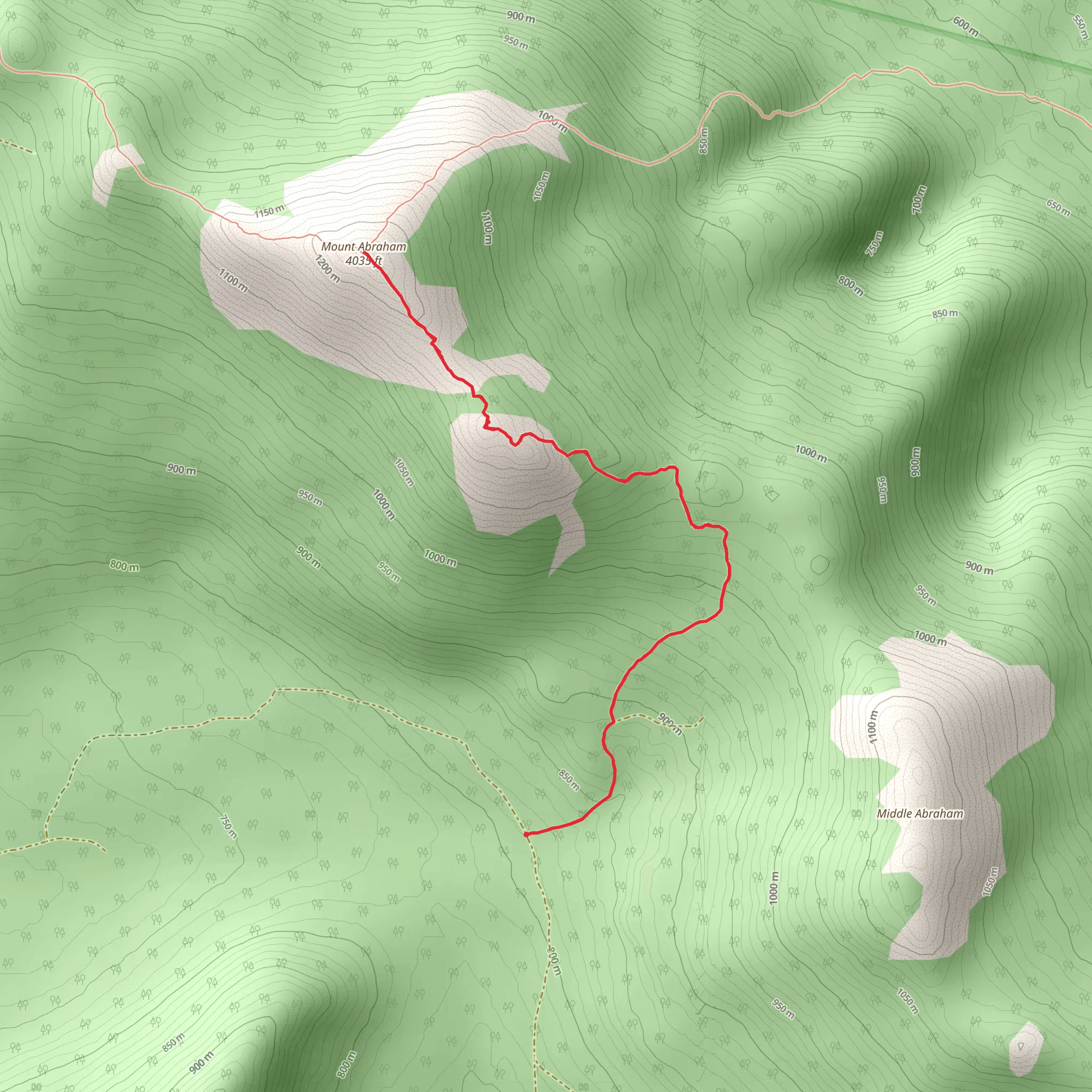 Mount Abraham Summit Trail mobile static map