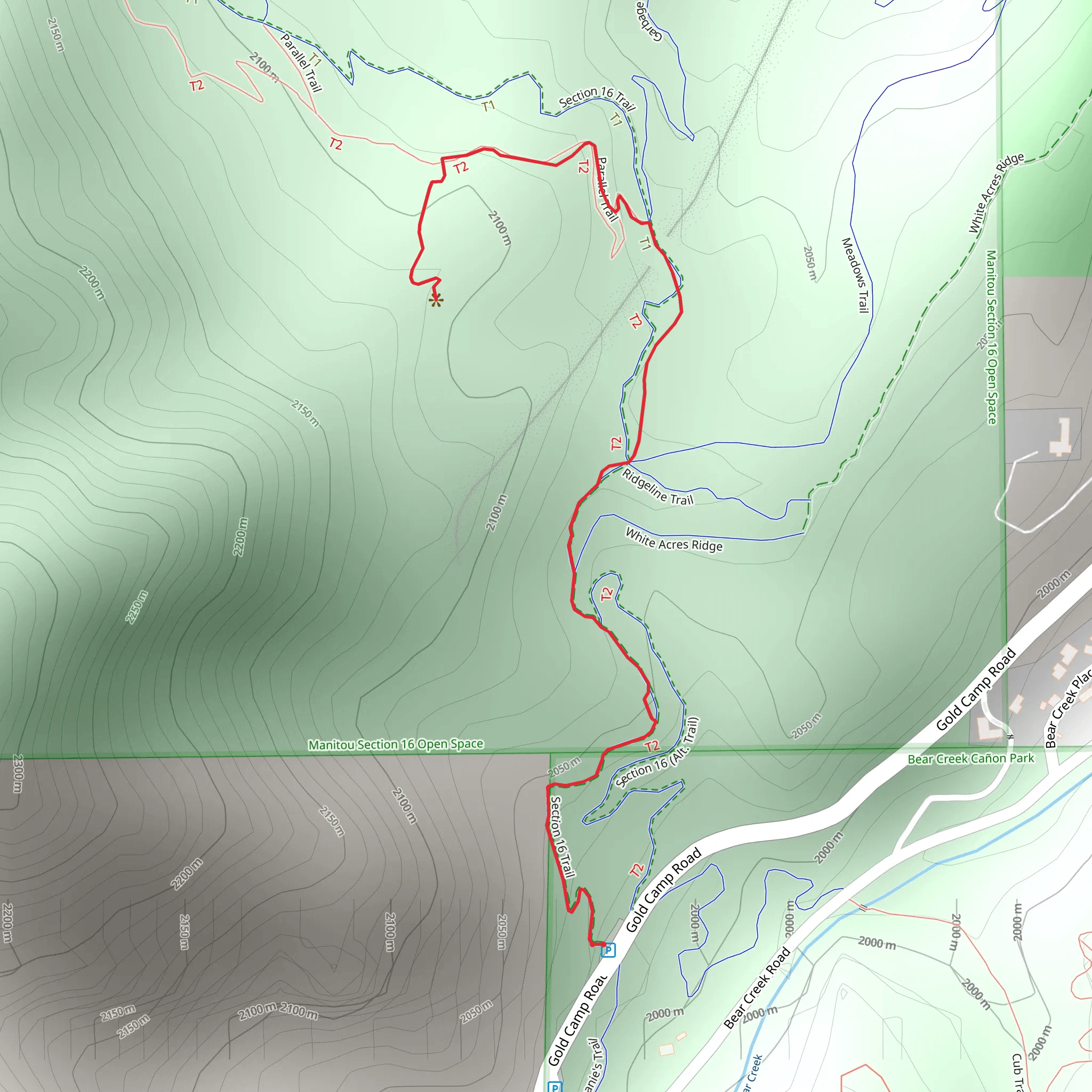 Forrest Allen Overlook and Section 16 Trail mobile static map