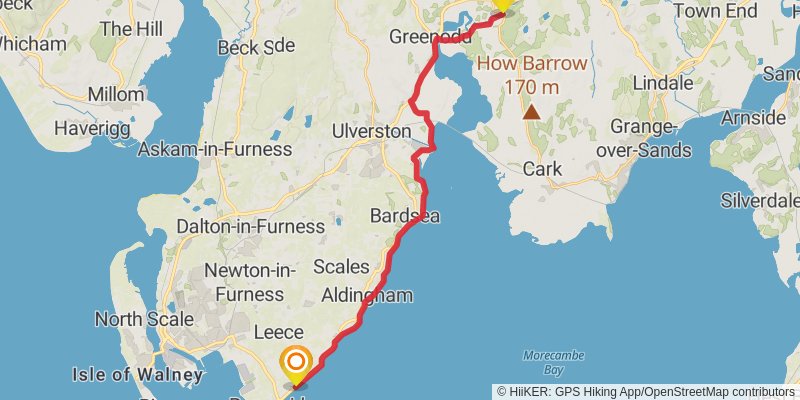 Cumbria Coastal Way stage 4 Map