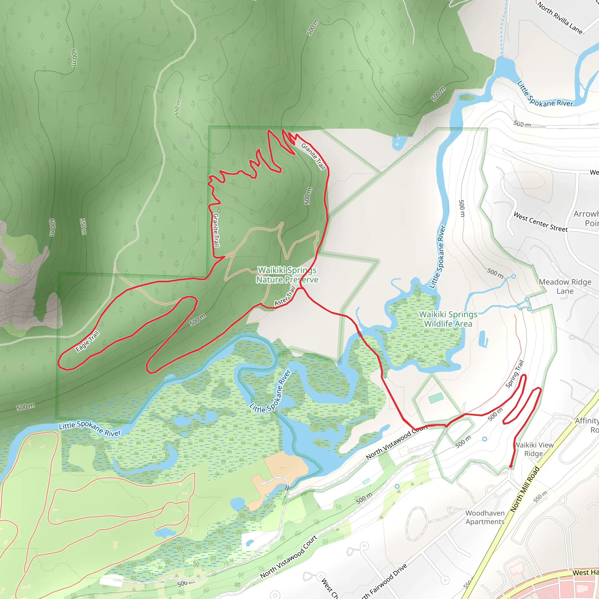 Waikiki Springs Nature Preserve Loop mobile static map