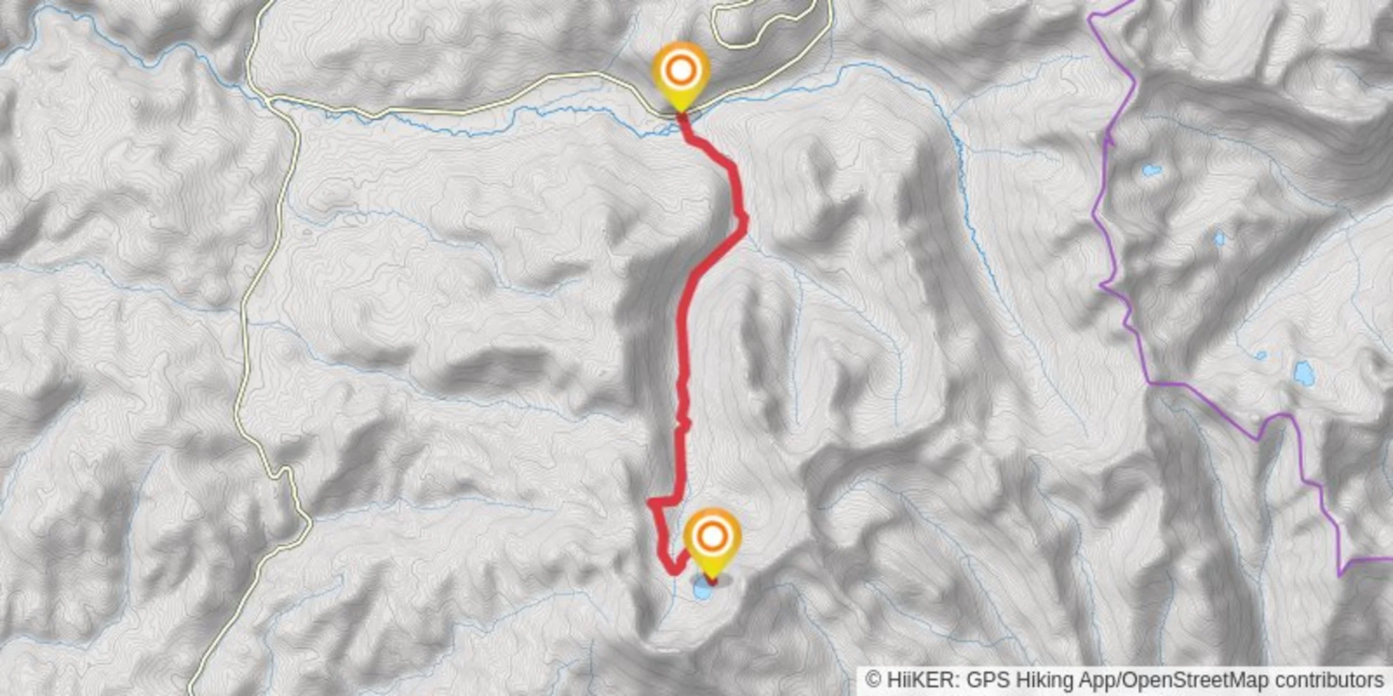 An image depicting the trail Baldy Lake #2 and its surrounding area.