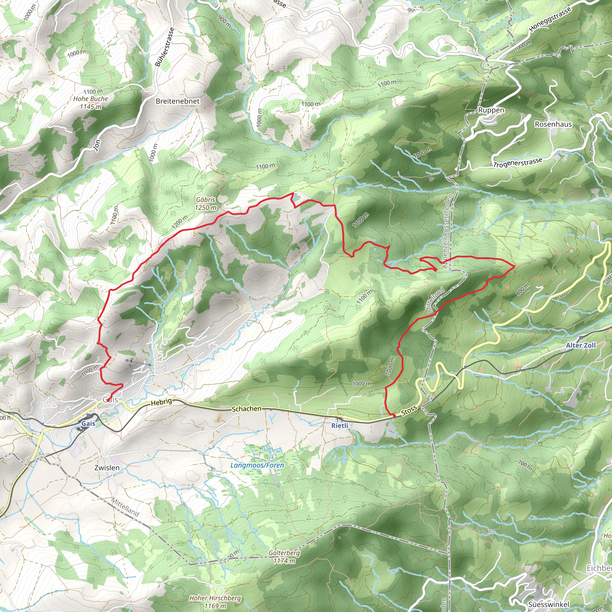 Stoos to Gabris mobile static map