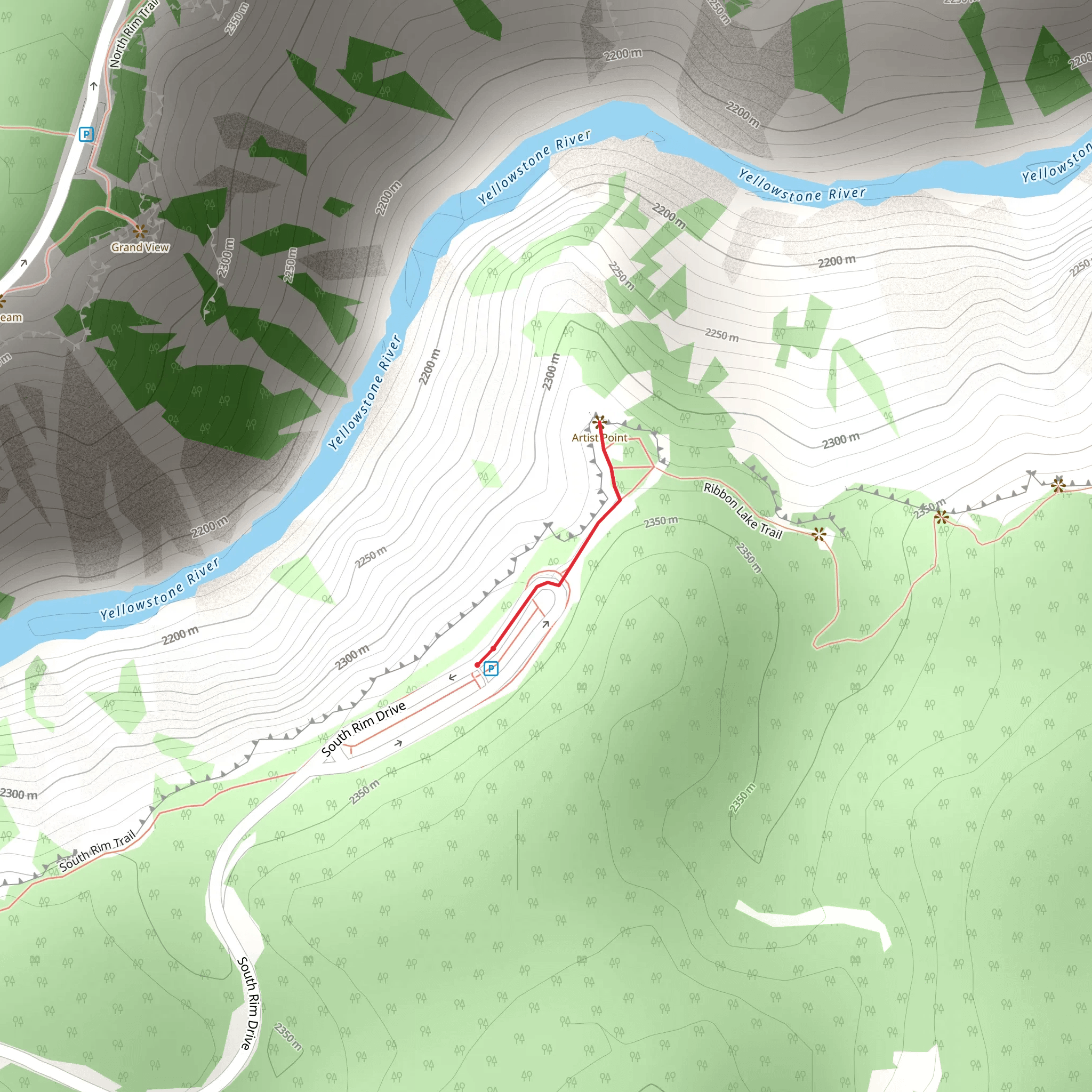 Artist Point Overlook Trail mobile static map