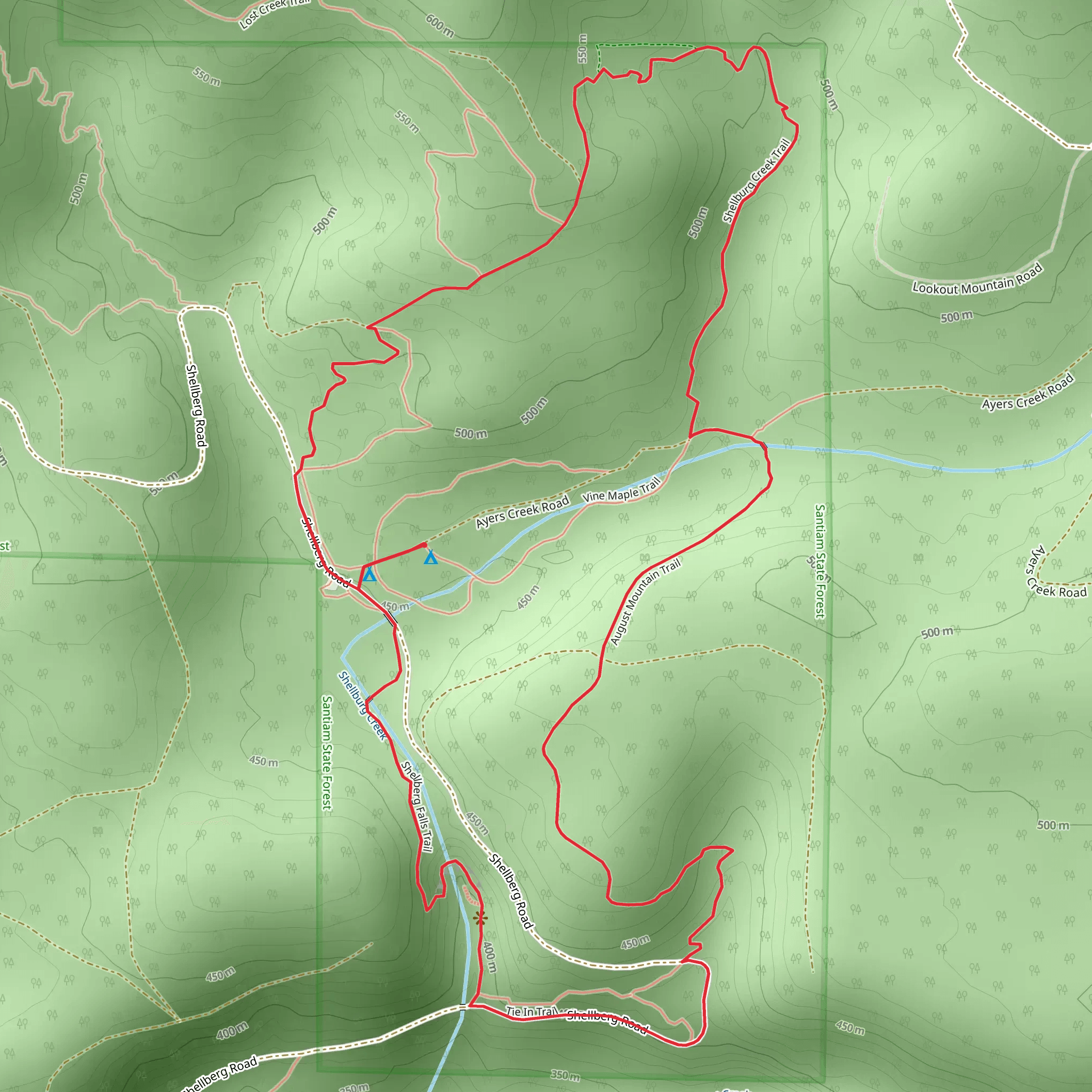 Shellburg Creek Loop Trail mobile static map