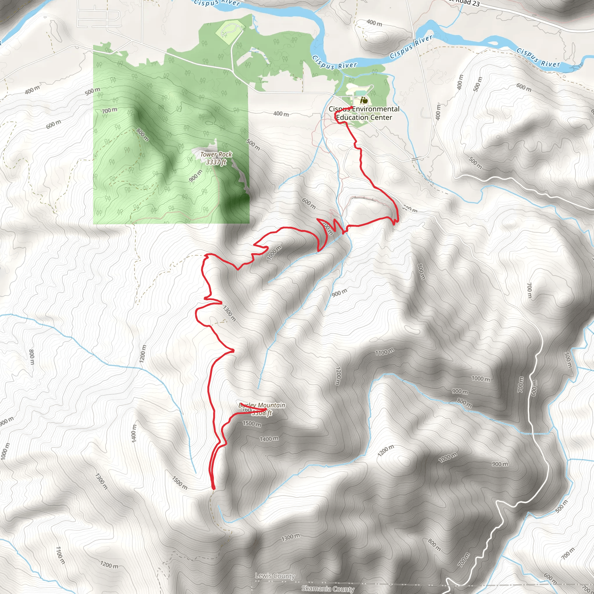 Burley Mountain Trail mobile static map