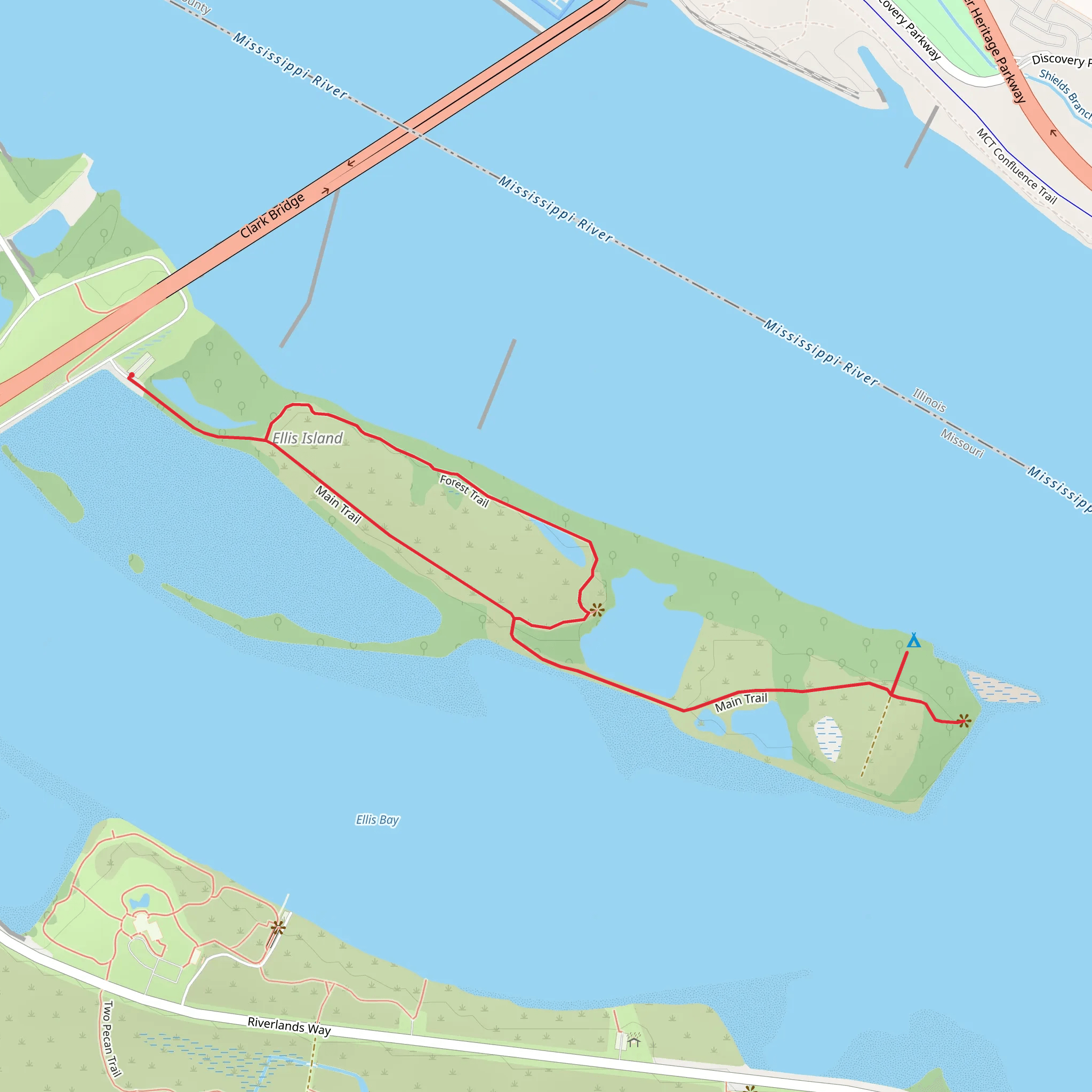 Ellis Island Loop mobile static map