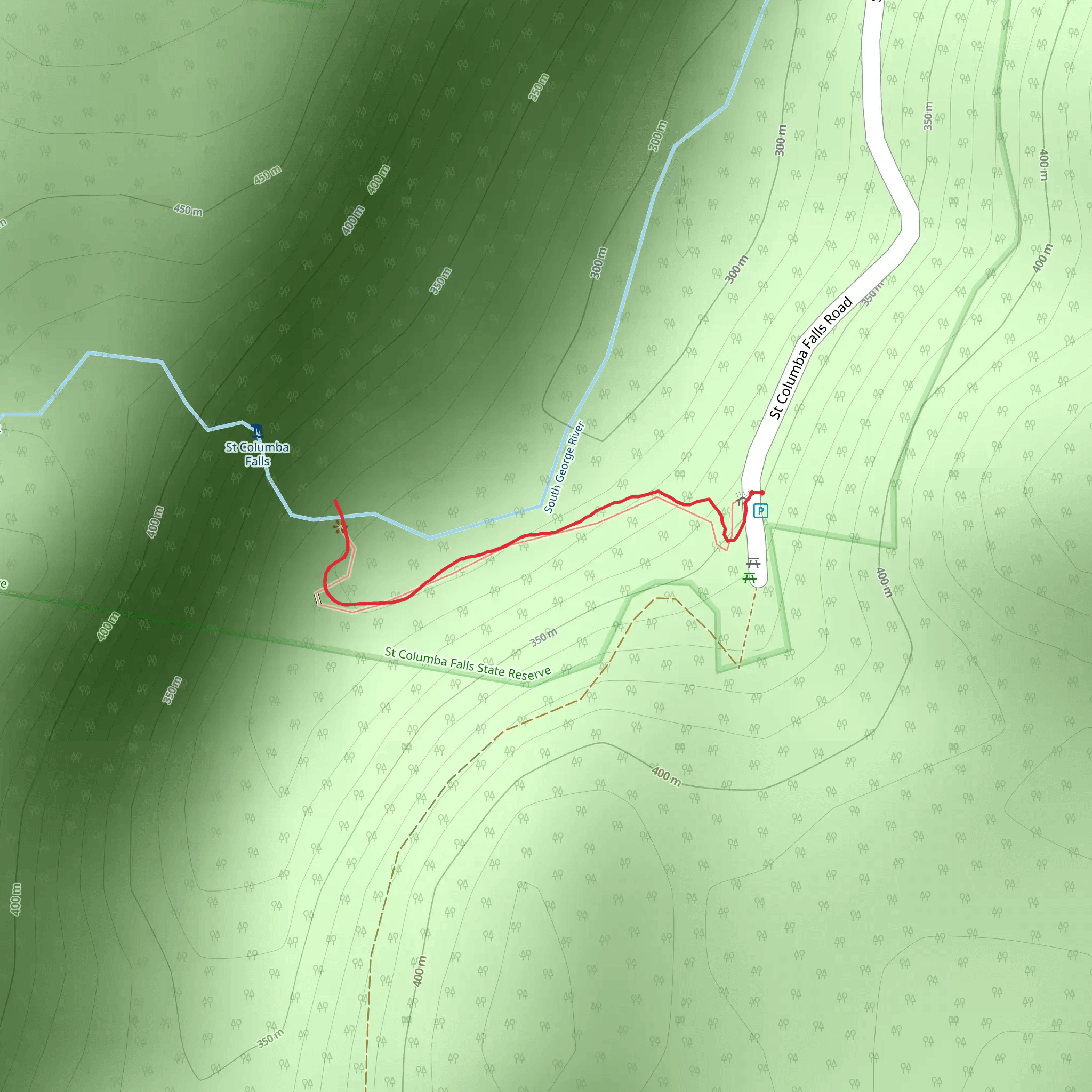 St Columba Falls Walk mobile static map