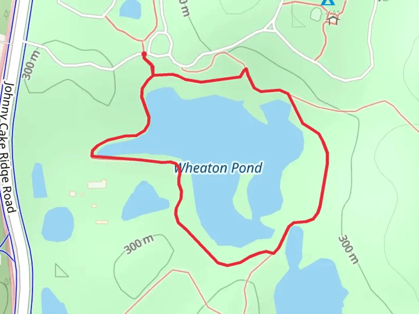 An image depicting the trail Wheaton Pond Loop and its surrounding area.