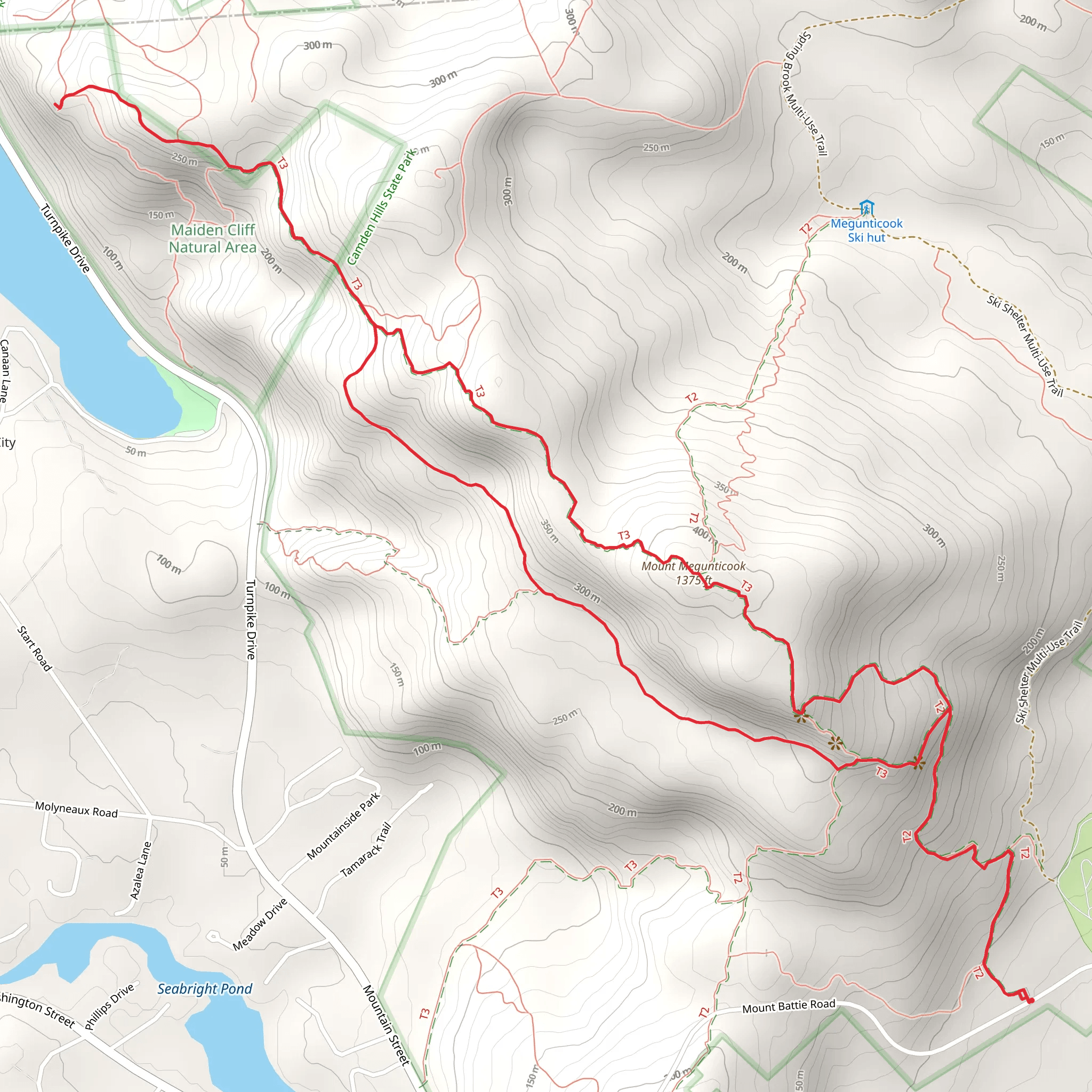 Mount Megunticook Loop mobile static map