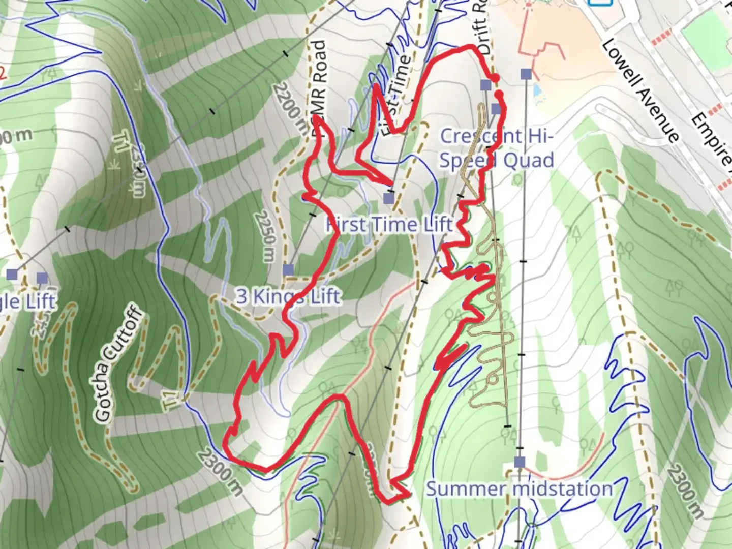 An image depicting the trail Jenni's Trail and CMG Loop and its surrounding area.