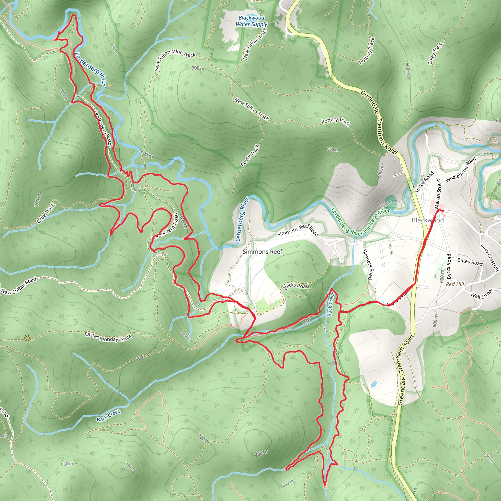 Heritage and Whipstick Circuit mobile static map