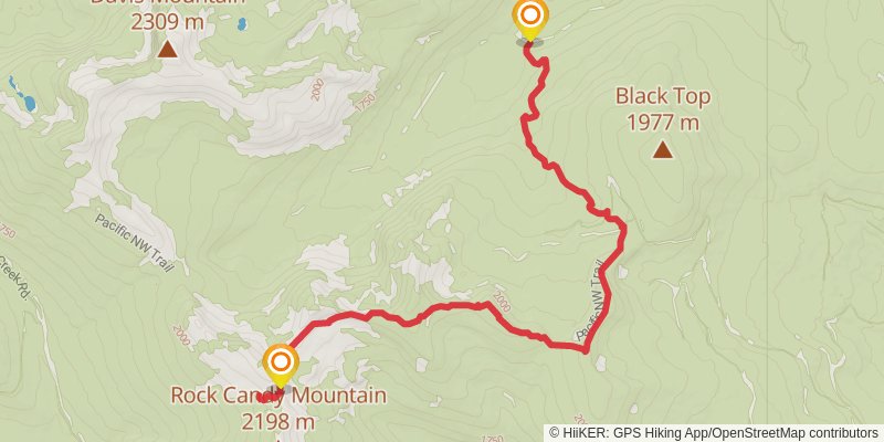 Midge Creek to Rock Candy Mountain via Pacific Crest Trail stage 2 Map