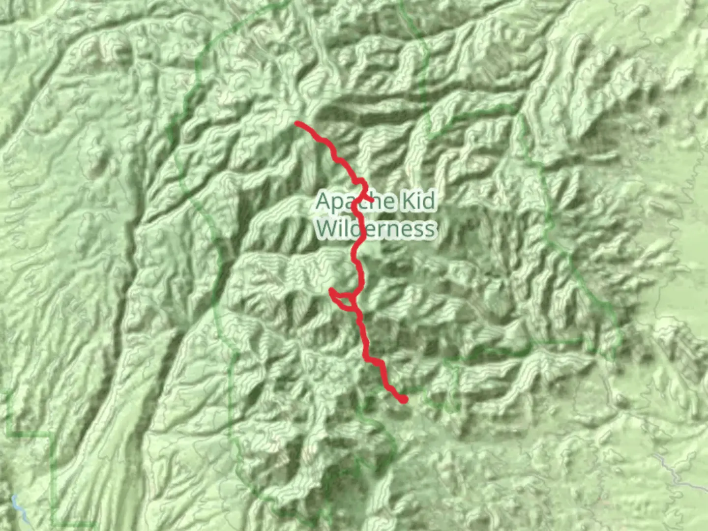 An image depicting the trail West Blue Mountain-Blue Mountain-Apache Kid Peak-San Mateo Peak and its surrounding area.