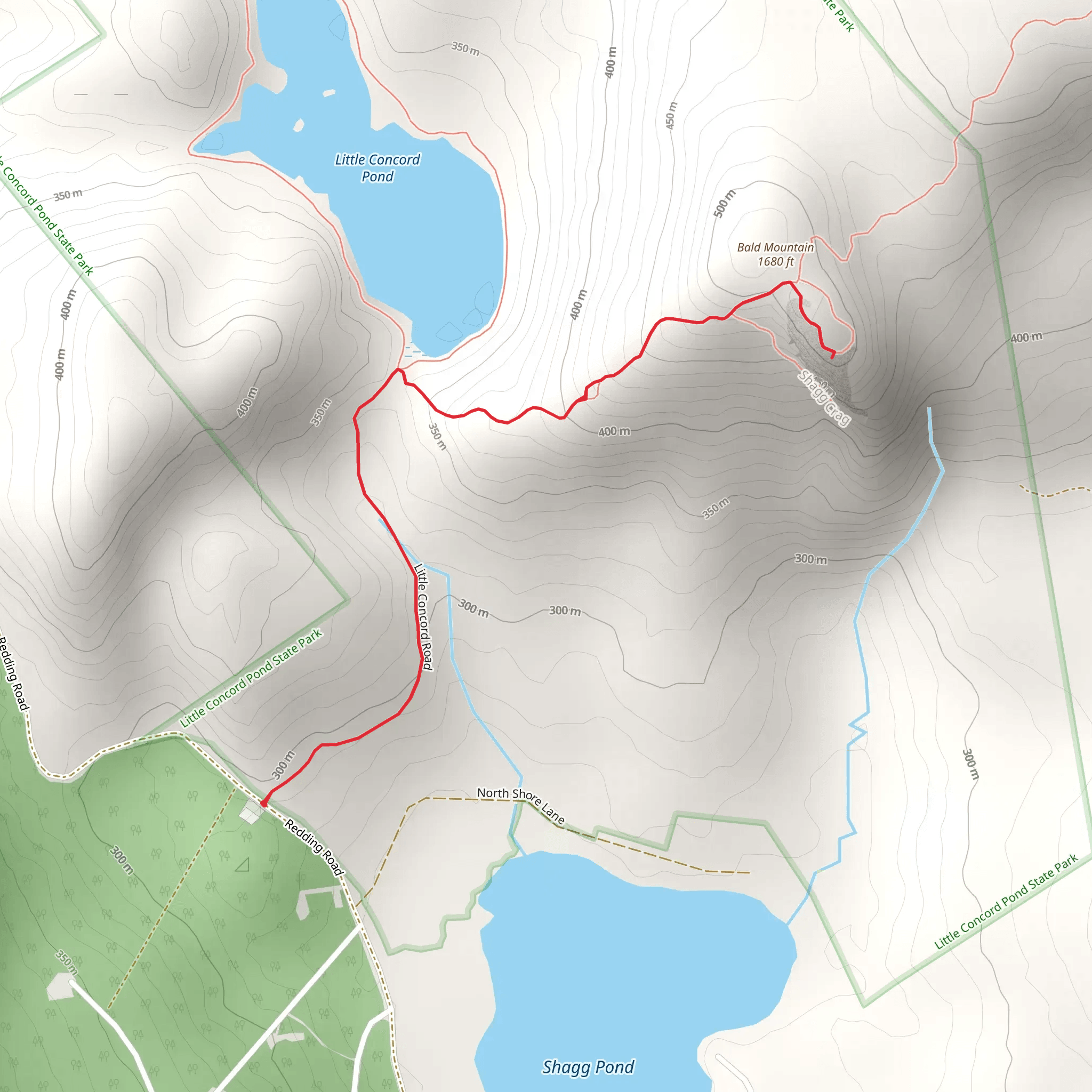 Bald Mountain from Shagg Pond Road mobile static map