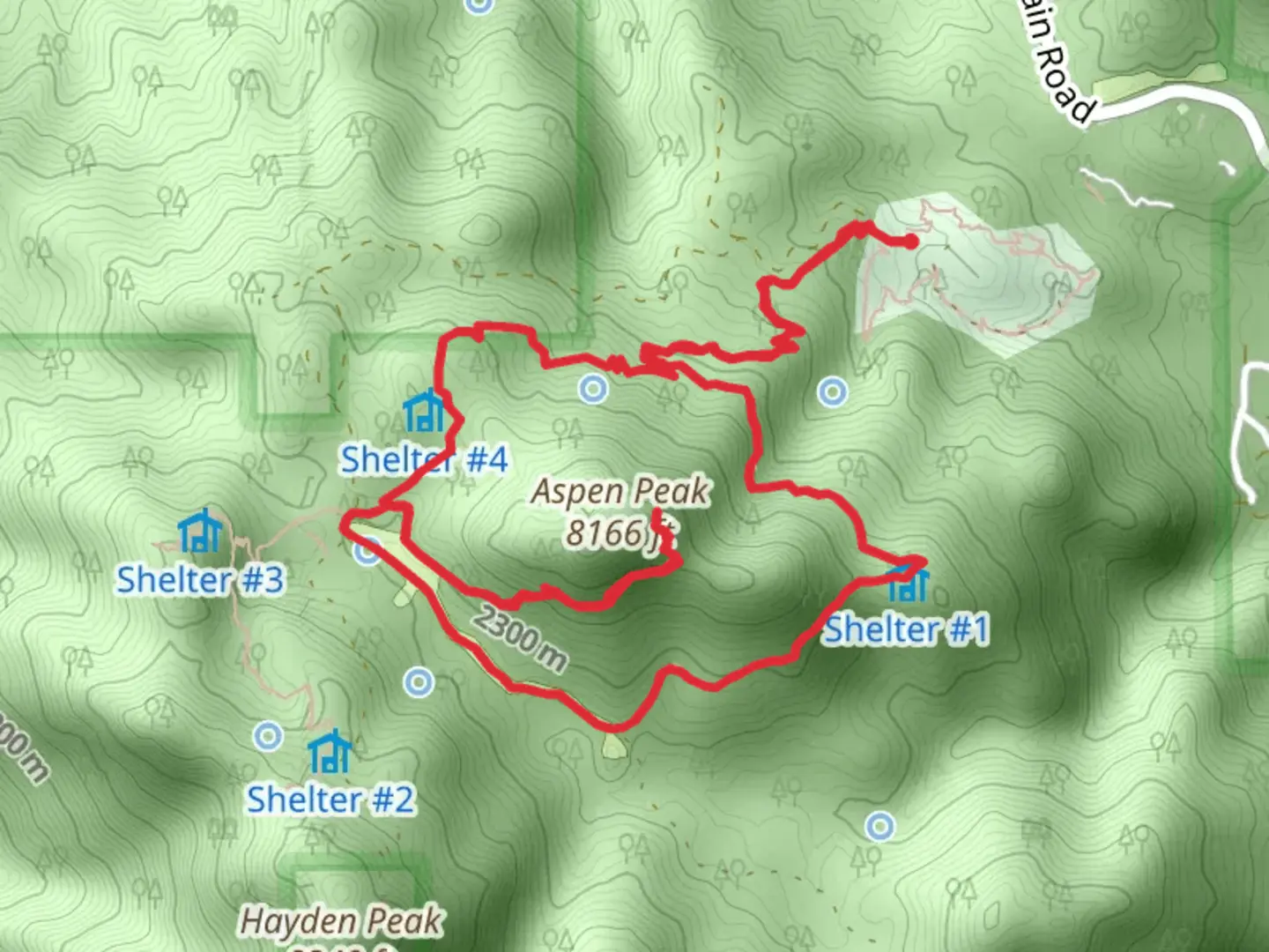 An image depicting the trail Aspen Peak - Potato Patch Loop and its surrounding area.
