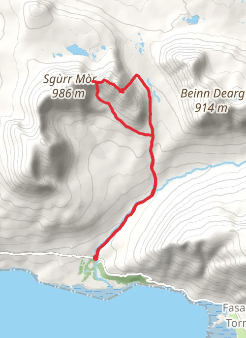 Hike on Beinn Alligin via Deep South Gully mobile static map