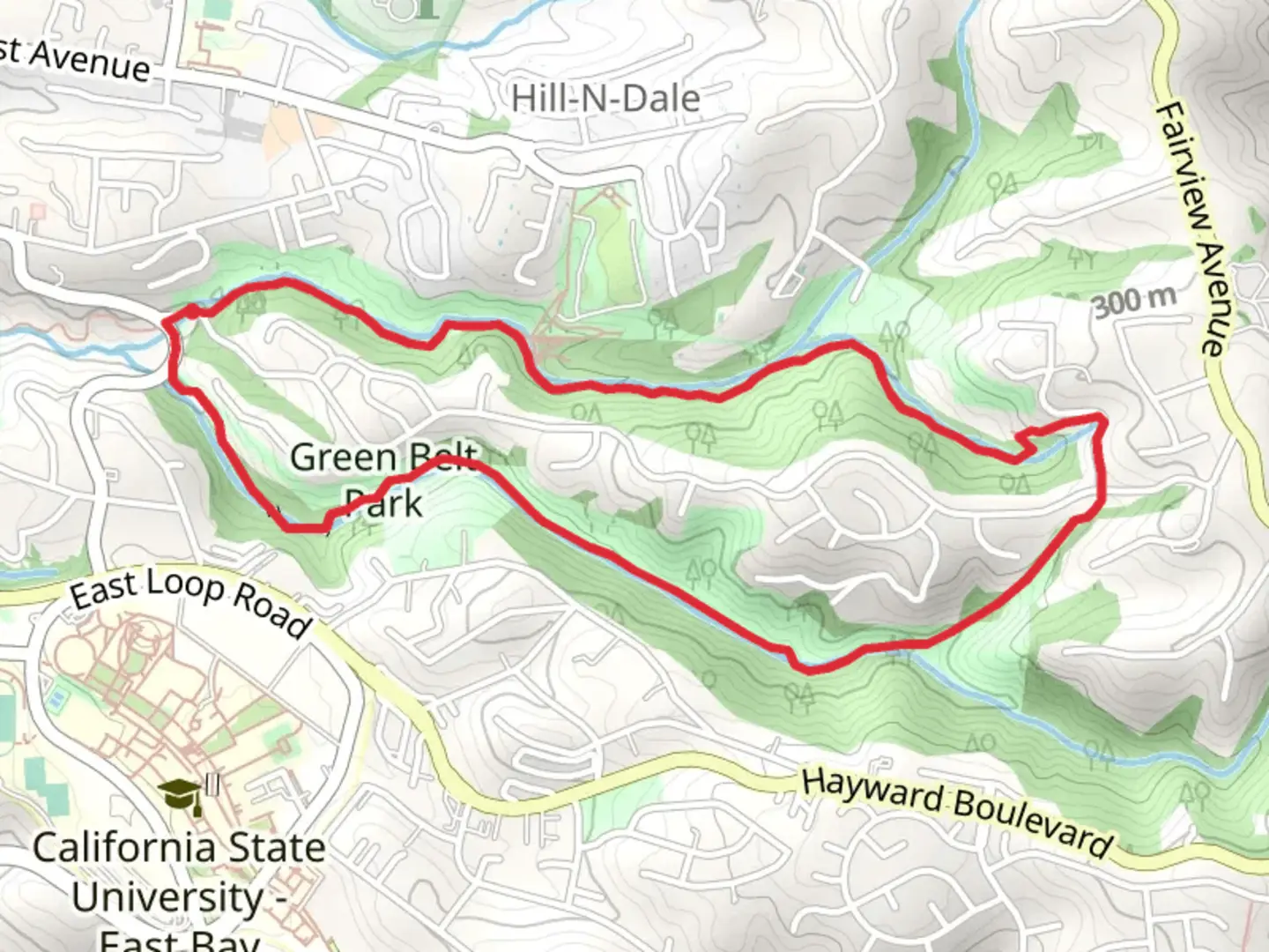 An image depicting the trail East Avenue and Ward Creek Road Loop Trail and its surrounding area.