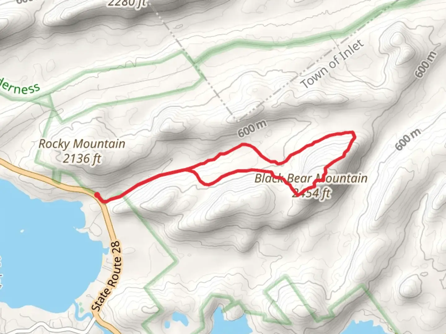 An image depicting the trail Black Bear Mountain Loop and its surrounding area.
