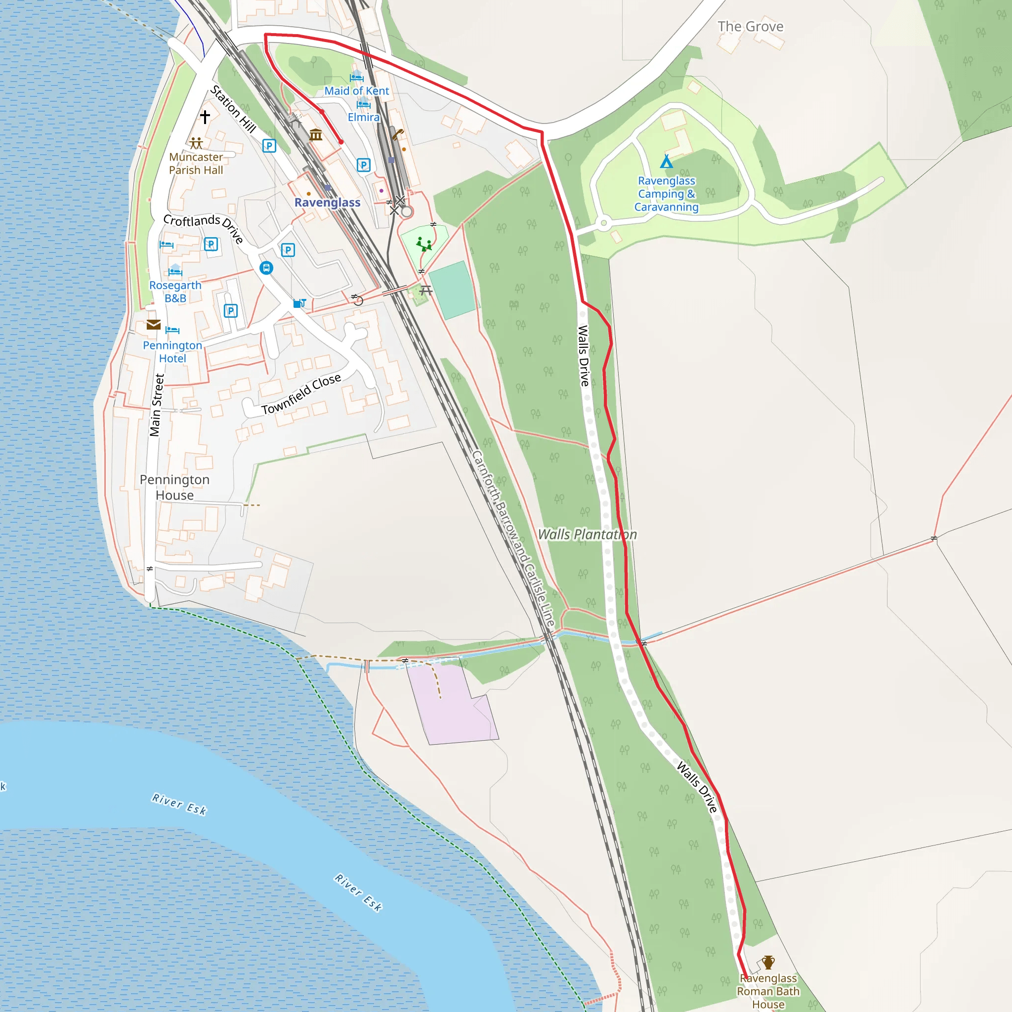 Walls Walk - Ravenglass mobile static map
