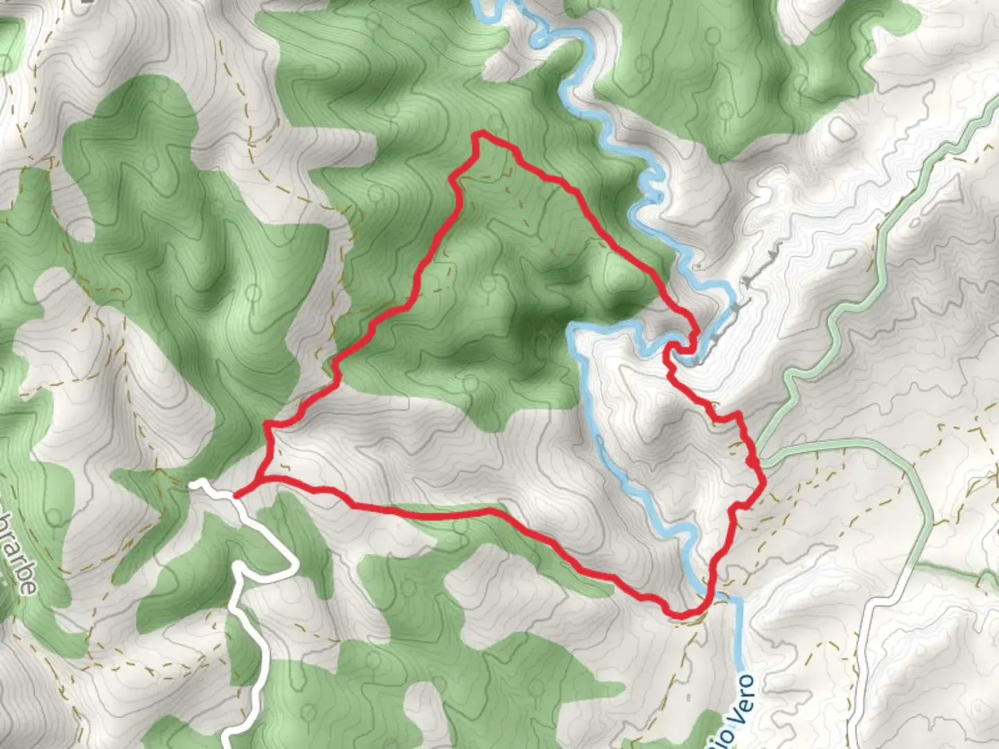 An image depicting the trail Almazorre PR HU 58 and its surrounding area.