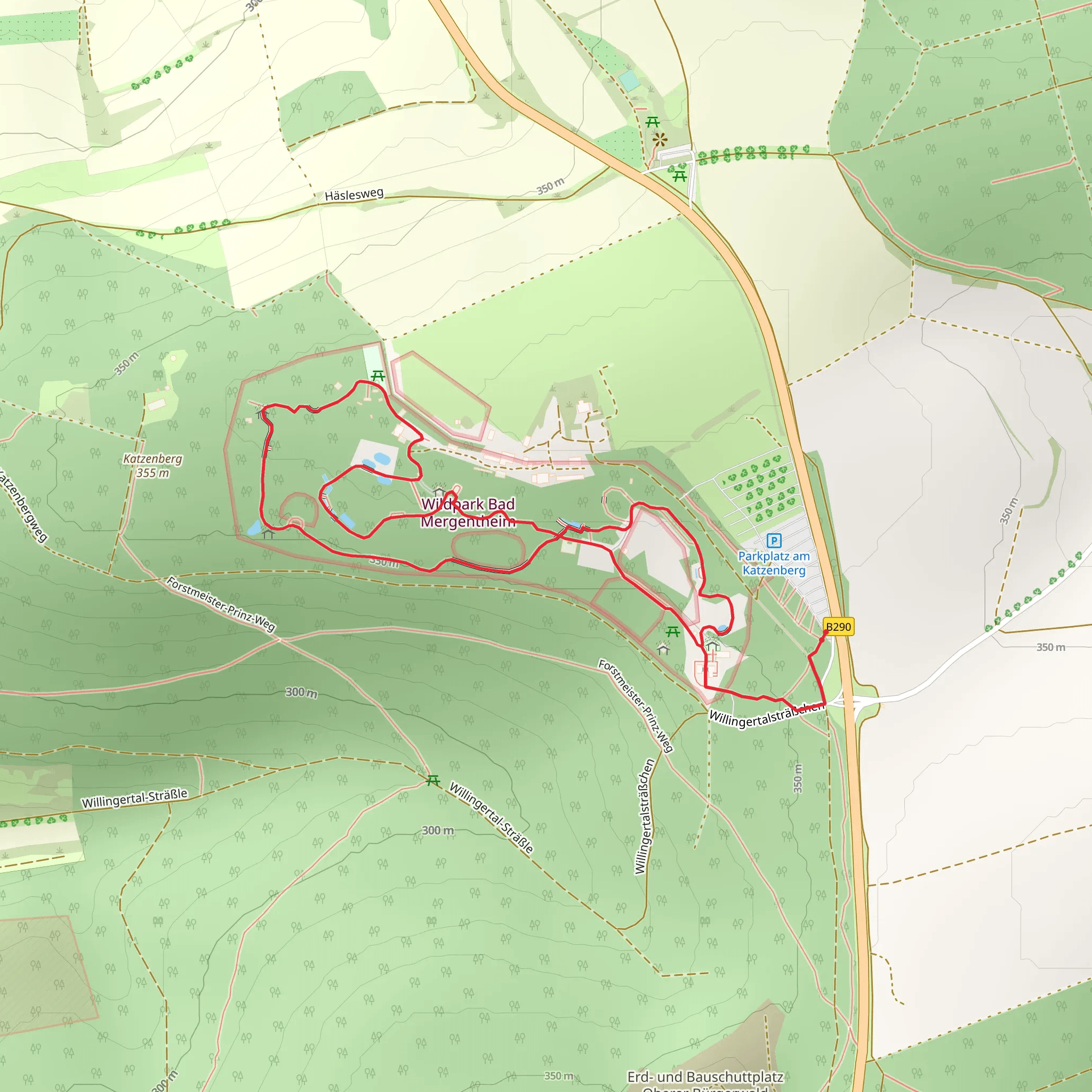 Bad Mergentheim Wildlife Park Loop mobile static map