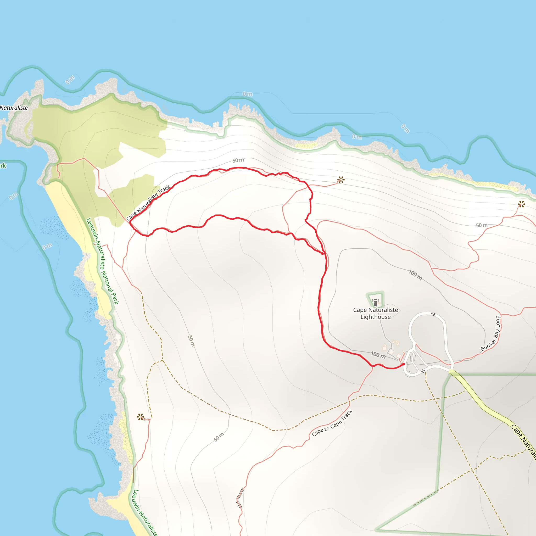 Cape Naturaliste Track mobile static map
