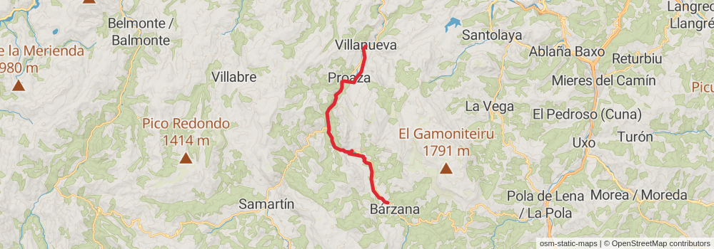 GR 109 Interior Asturias stage 17 Map